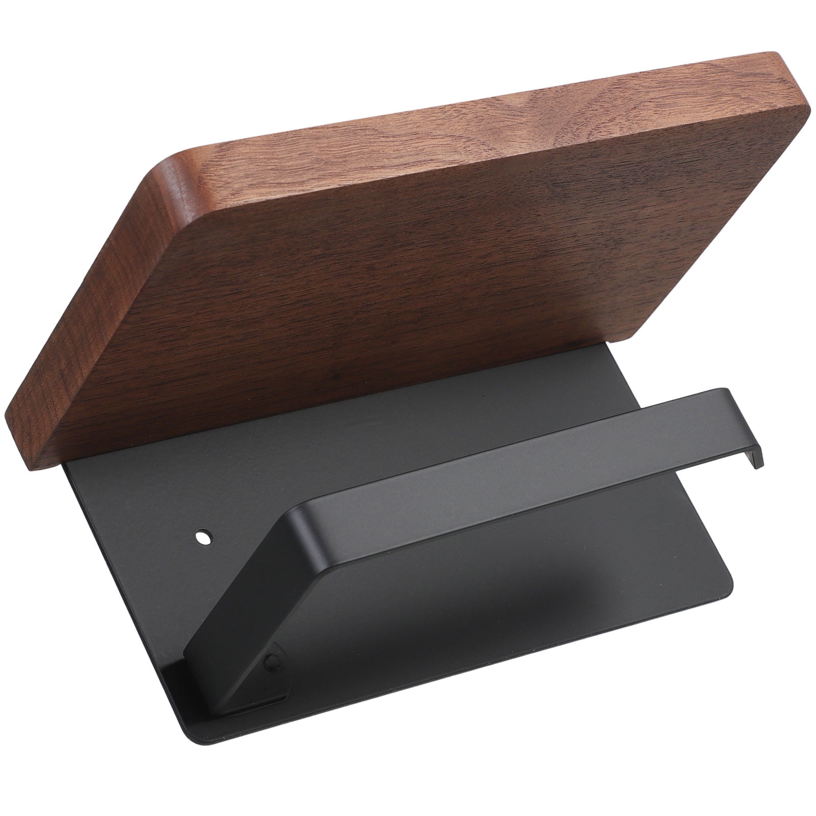 WHAMVOX Solid Wood Toilet Paper Holder Stand with Storage Shelf Bathroom Tissue Rack Organizer - Image 1