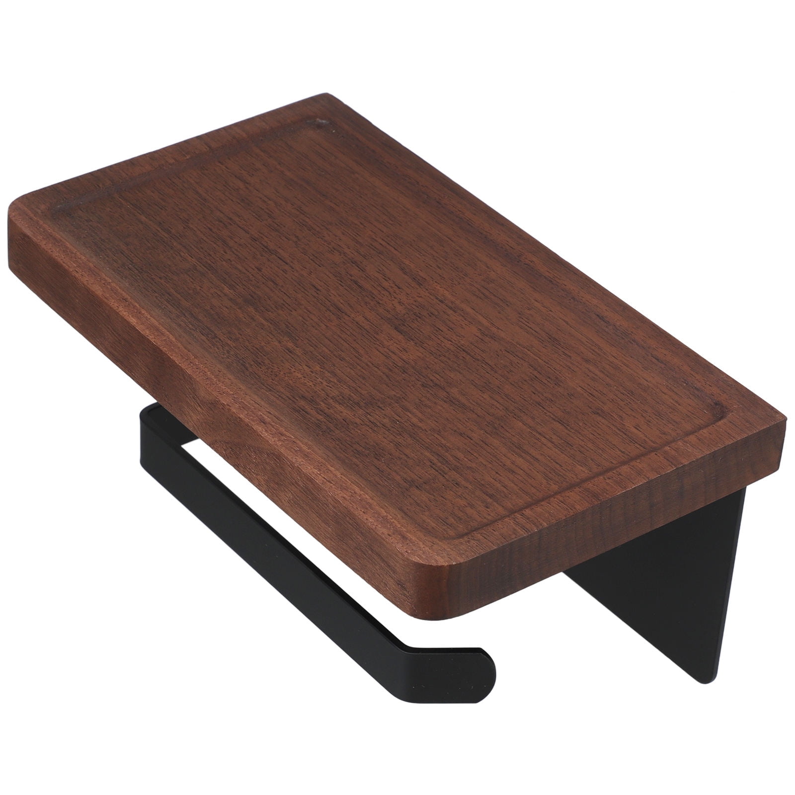 WHAMVOX Solid Wood Toilet Paper Holder Stand with Storage Shelf Bathroom Tissue Rack Organizer - Image 4