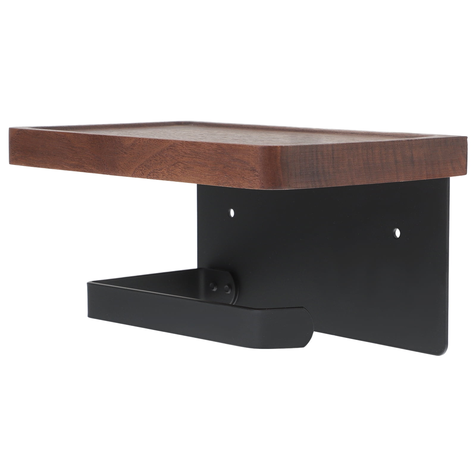 WHAMVOX Solid Wood Toilet Paper Holder Stand with Storage Shelf Bathroom Tissue Rack Organizer - Image 7