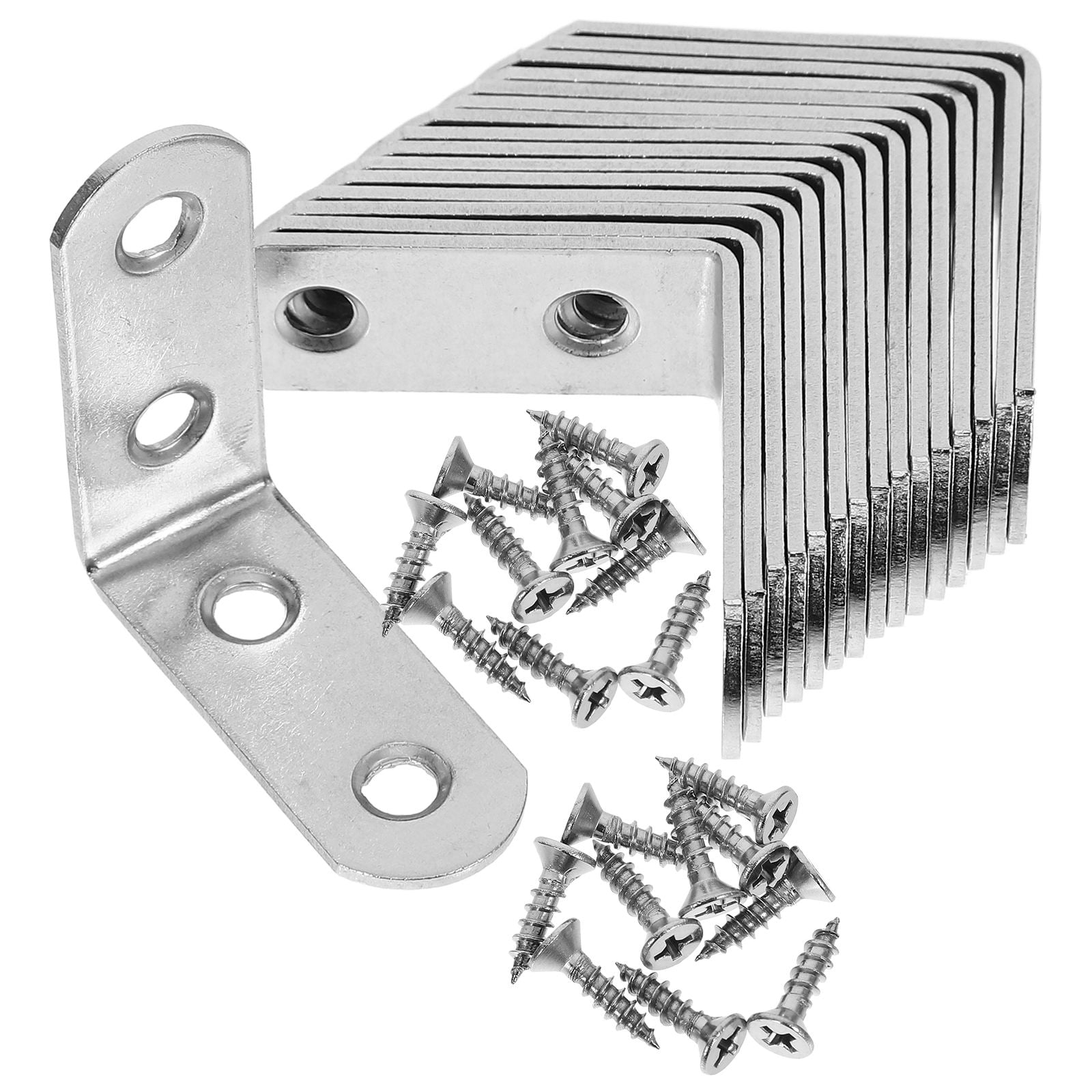 WHAMVOX 16 Sets Angle Brackets for Shelves 90 Degree Corner Brace Braces Silver - Image 1