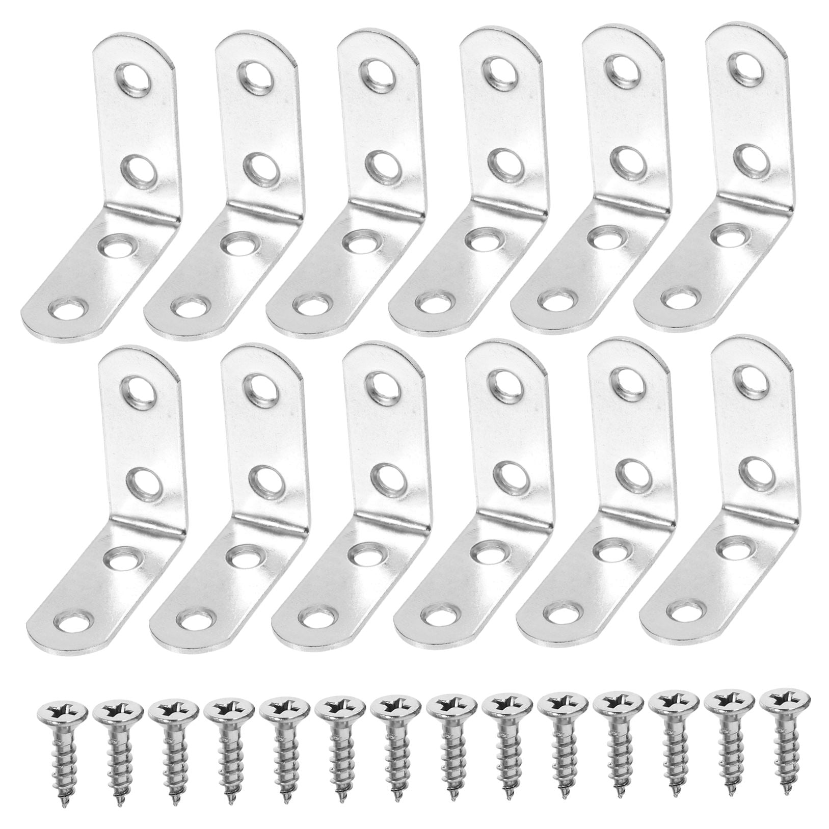 WHAMVOX 16 Sets Angle Brackets for Shelves 90 Degree Corner Brace Braces Silver - Image 4