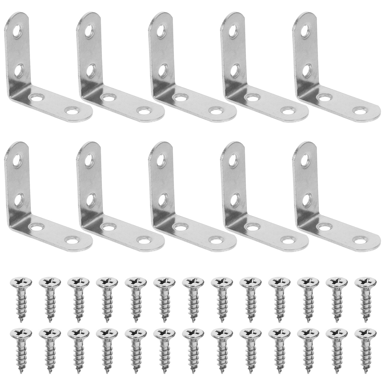 WHAMVOX 16 Sets Angle Brackets for Shelves 90 Degree Corner Brace Braces Silver - Image 6