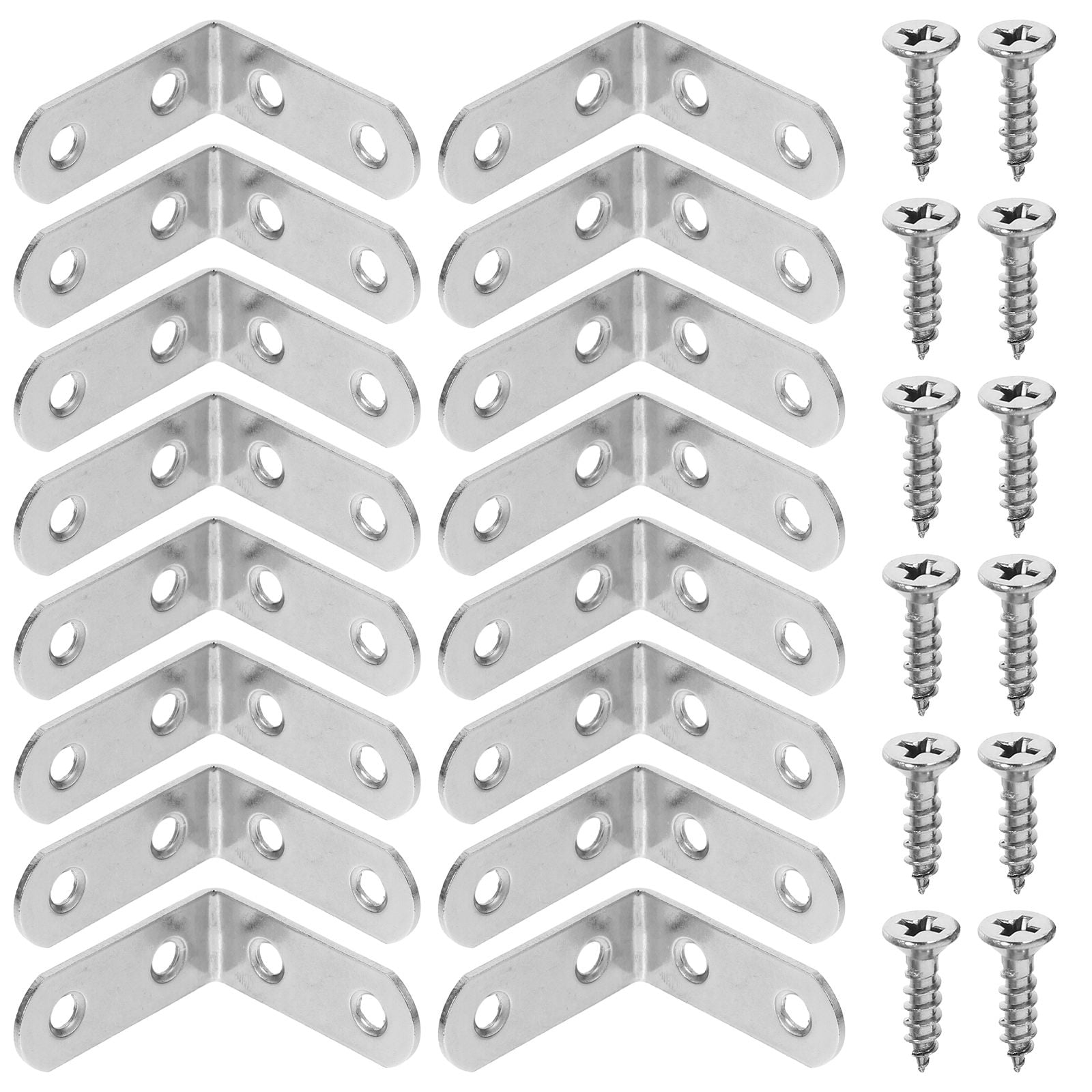 WHAMVOX 16 Sets Angle Brackets for Shelves 90 Degree Corner Brace Braces Silver - Image 8