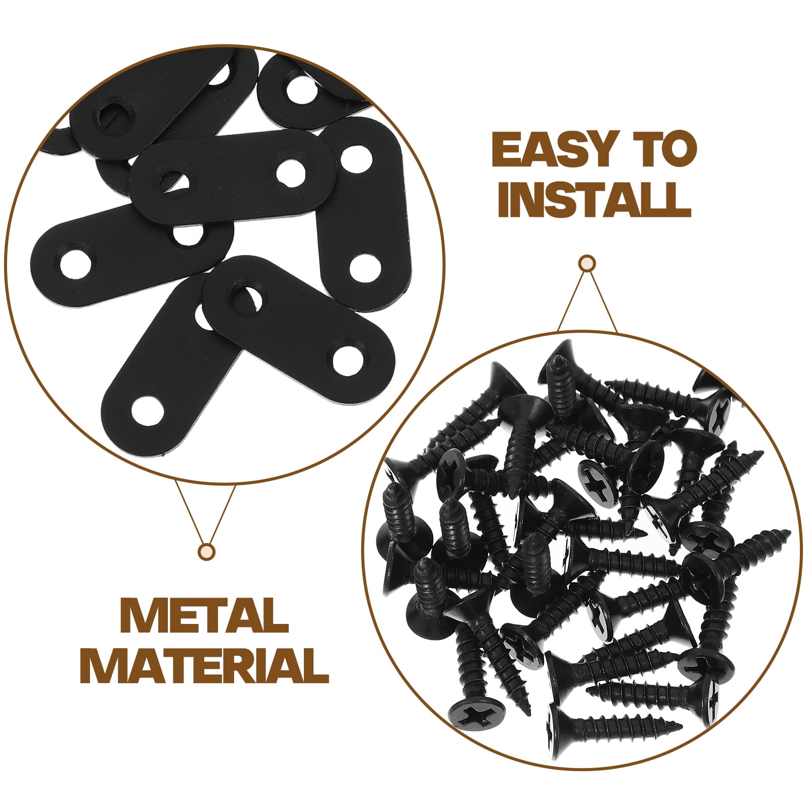 WHAMVOX 16 Sets Flat Corner Braces Straight Mending Plates Metal Fixing Corner Brace with Screws - Image 3