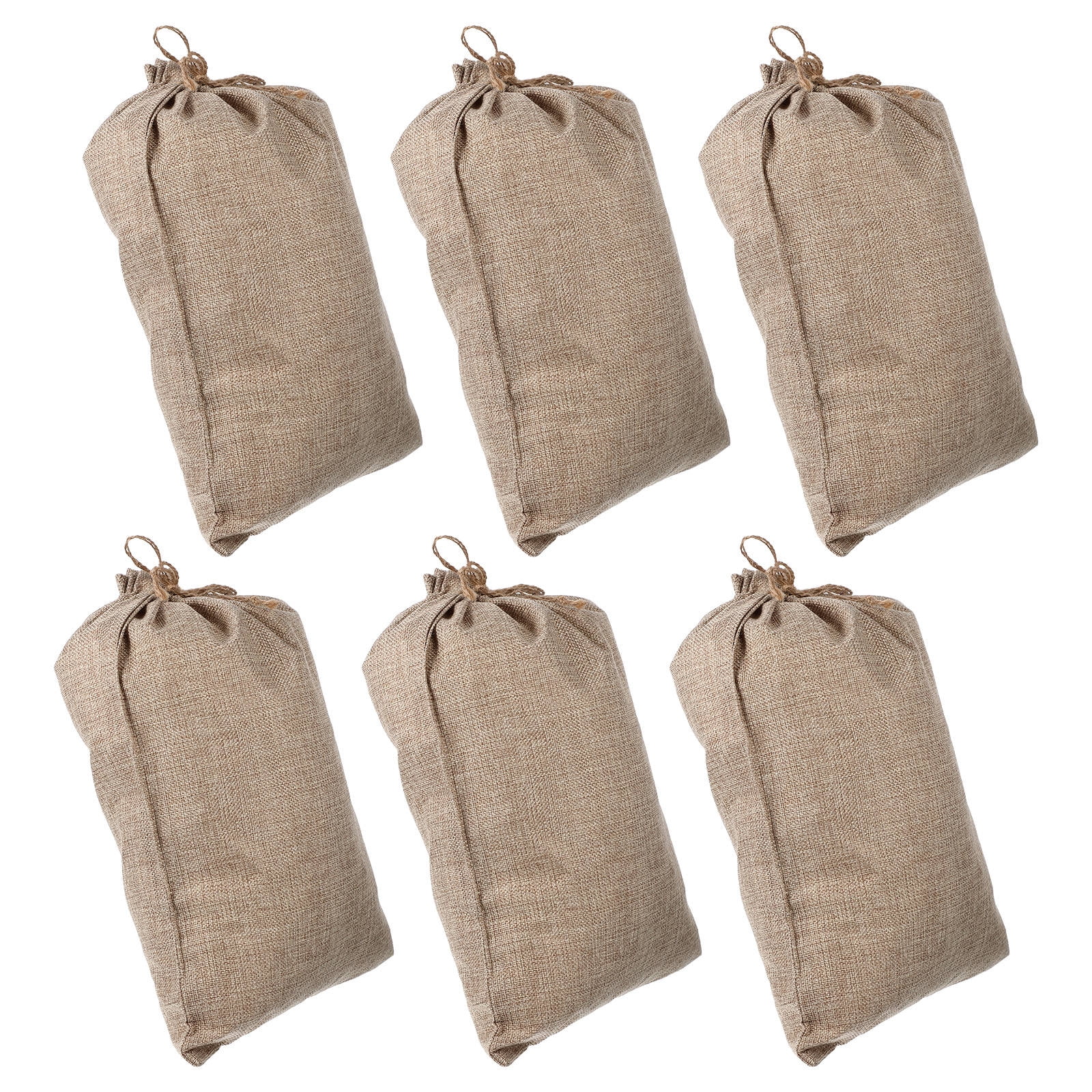 WHAMVOX 6 Pcs Vegetable Bags for Storage Small Burlap Food Jute Tote Khaki - Image 1
