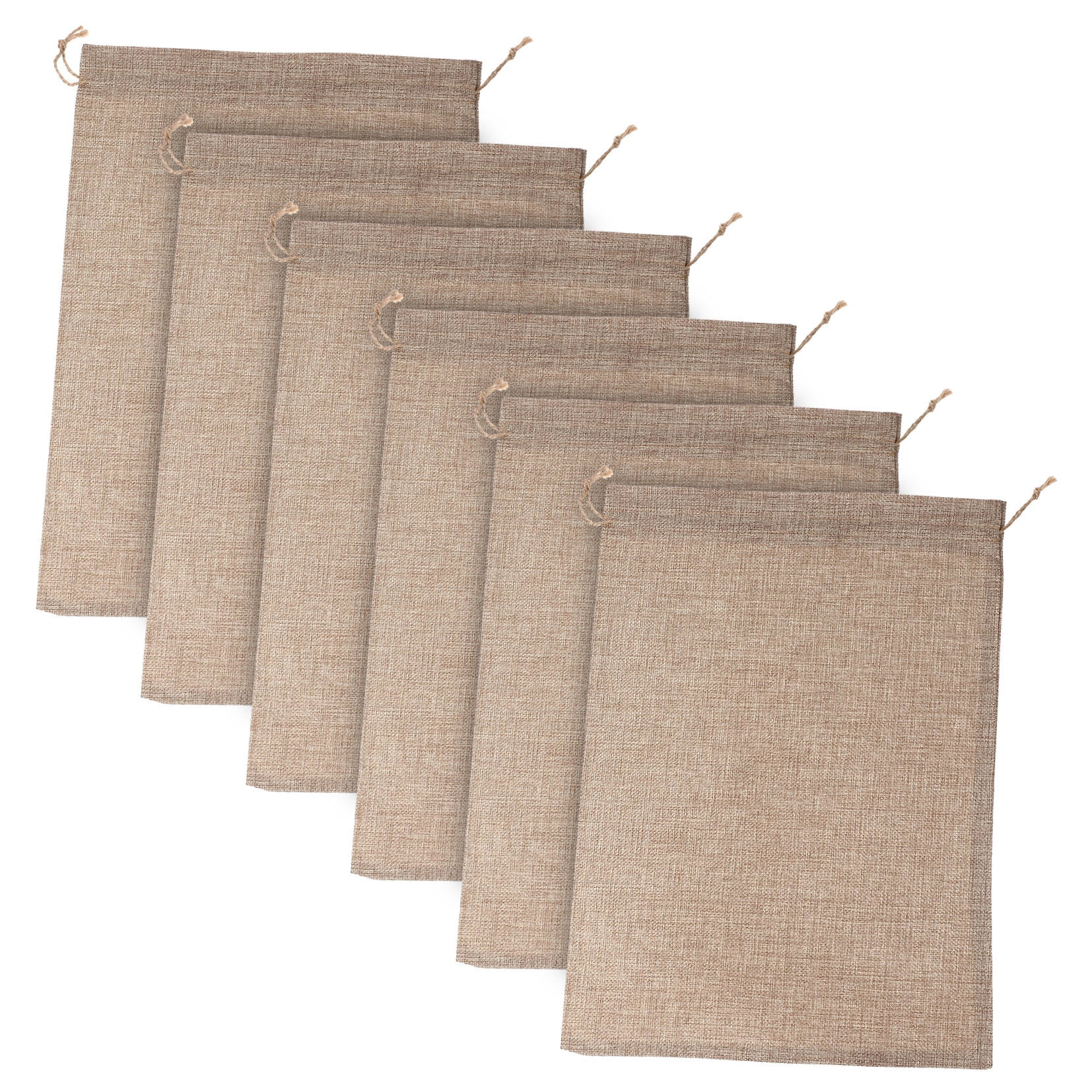 WHAMVOX 6 Pcs Vegetable Bags for Storage Small Burlap Food Jute Tote Khaki - Image 4