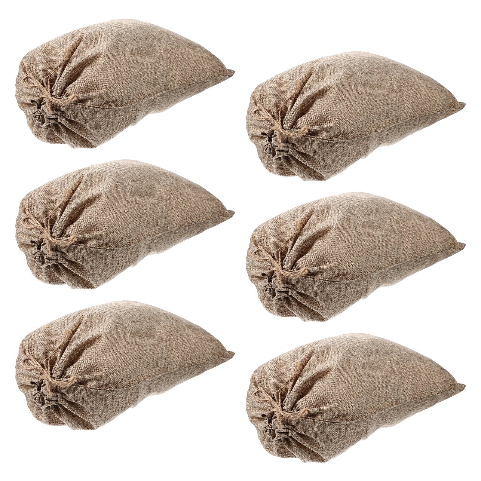 WHAMVOX 6 Pcs Vegetable Bags for Storage Small Burlap Food Jute Tote Khaki - Image 8