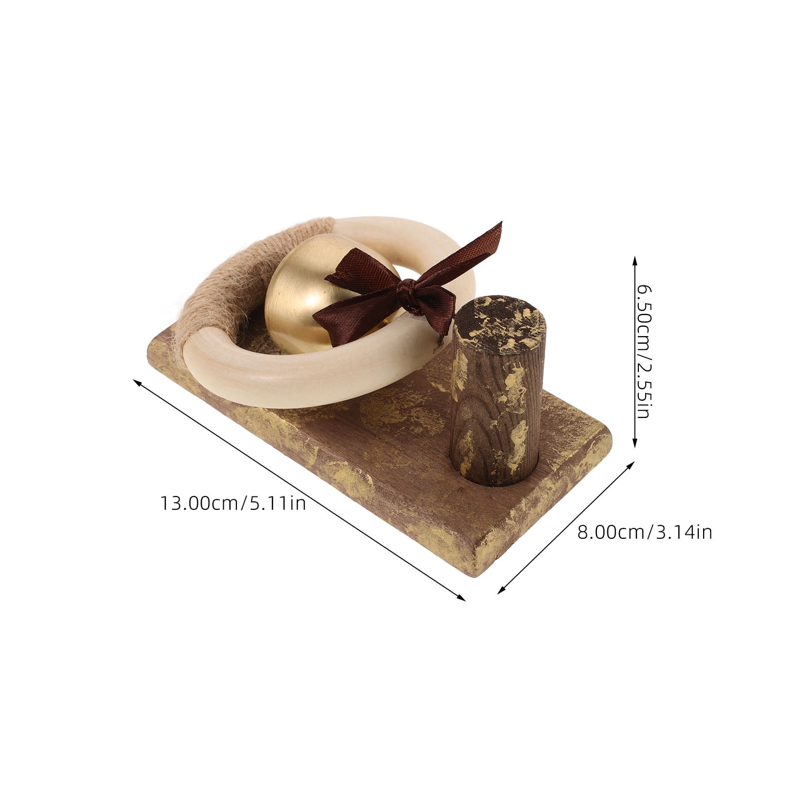 WHAMVOX Wooden Brass Doorbell Shopkeeper Bell for Door Opening Entrance Wood Doorbell Wind Chime Office Ornament - Image 2