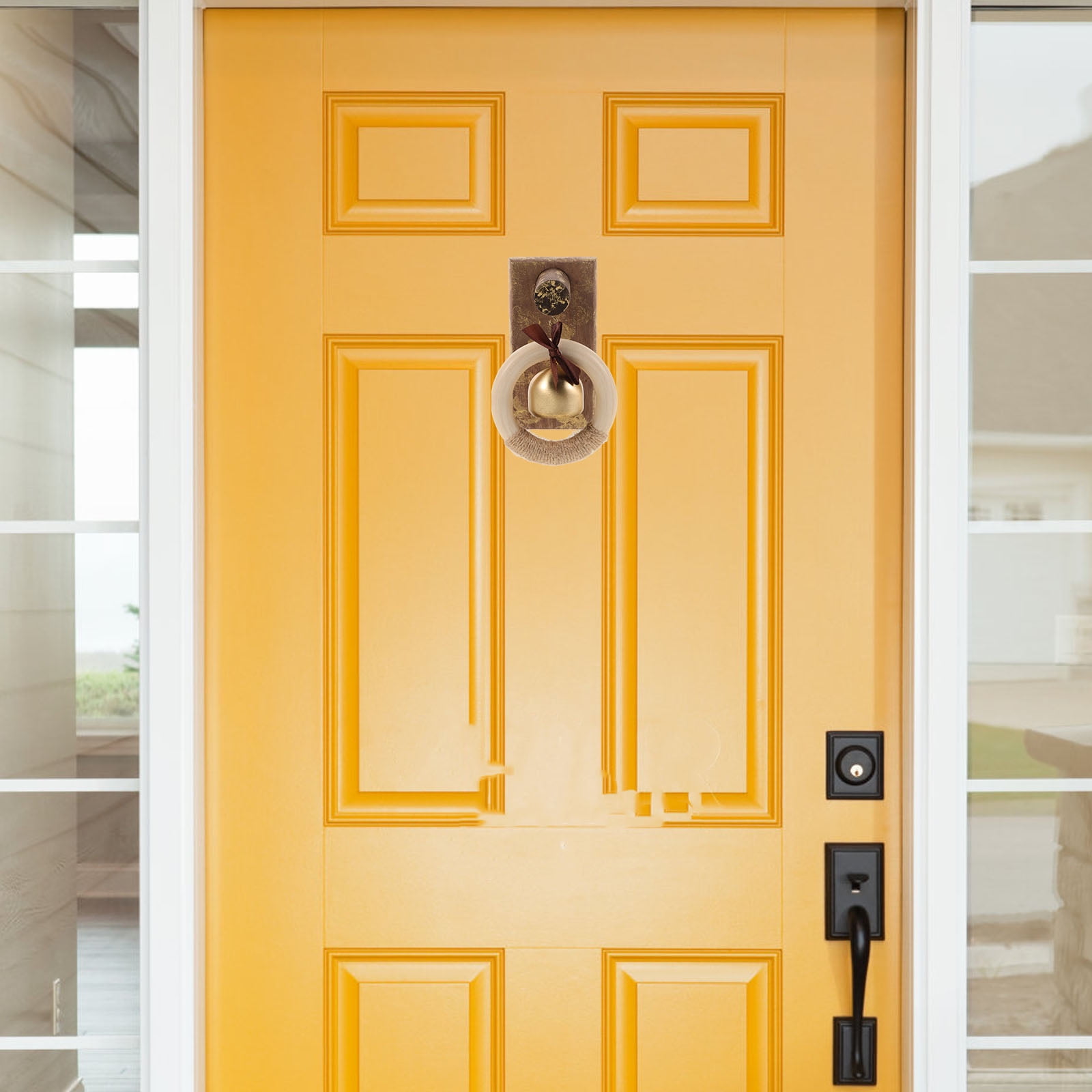 WHAMVOX Wooden Brass Doorbell Shopkeeper Bell for Door Opening Entrance Wood Doorbell Wind Chime Office Ornament - Image 3