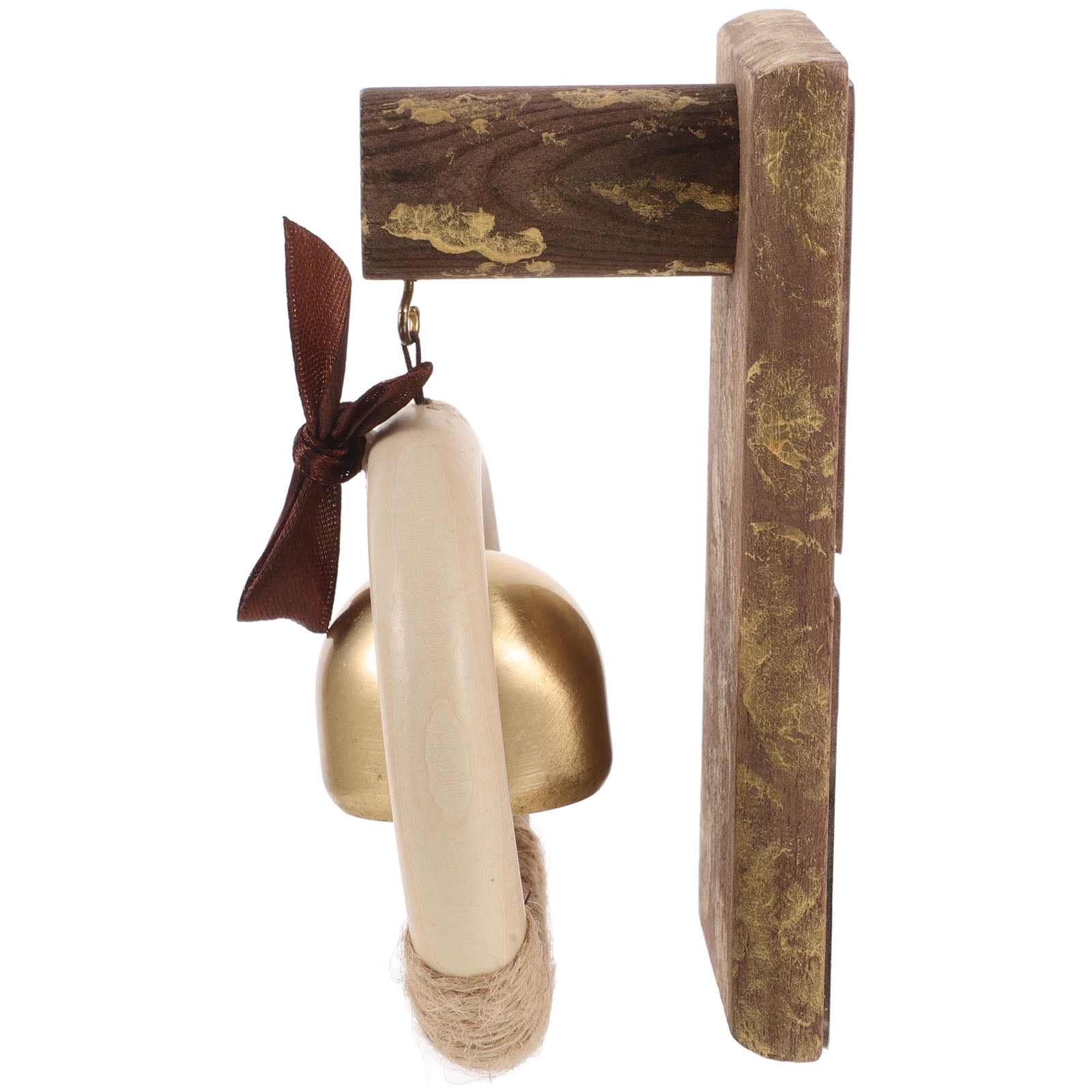 WHAMVOX Wooden Brass Doorbell Shopkeeper Bell for Door Opening Entrance Wood Doorbell Wind Chime Office Ornament - Image 4