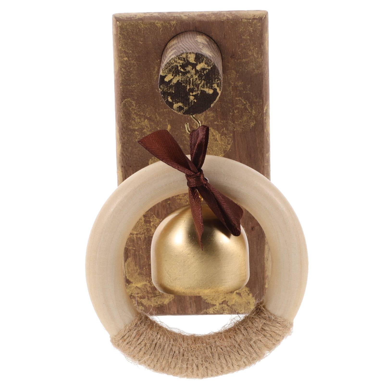 WHAMVOX Wooden Brass Doorbell Shopkeeper Bell for Door Opening Entrance Wood Doorbell Wind Chime Office Ornament - Image 5