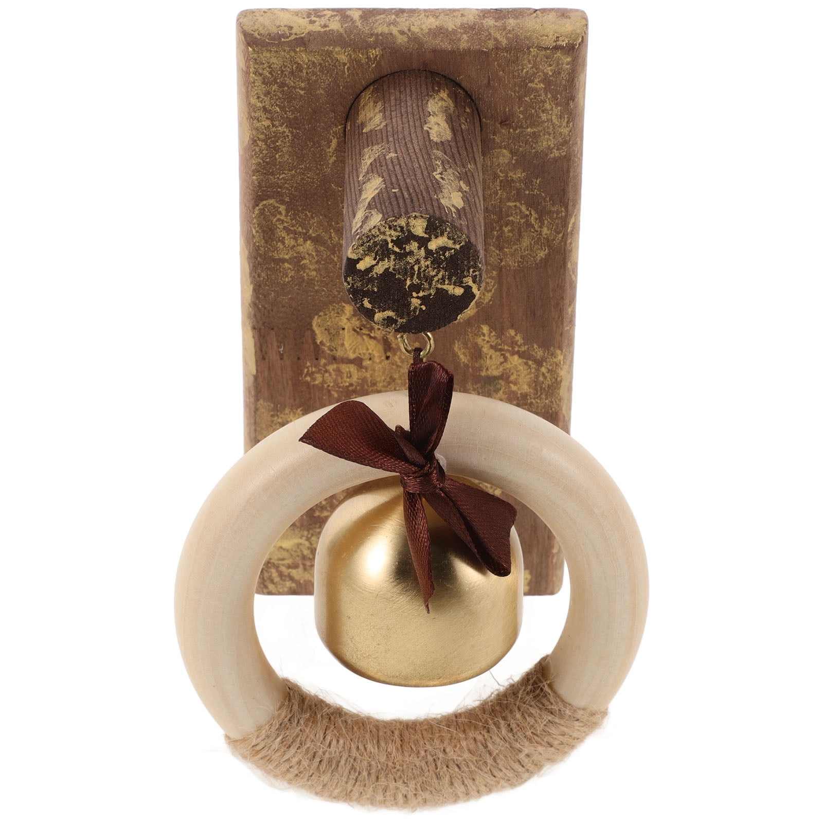 WHAMVOX Wooden Brass Doorbell Shopkeeper Bell for Door Opening Entrance Wood Doorbell Wind Chime Office Ornament - Image 7