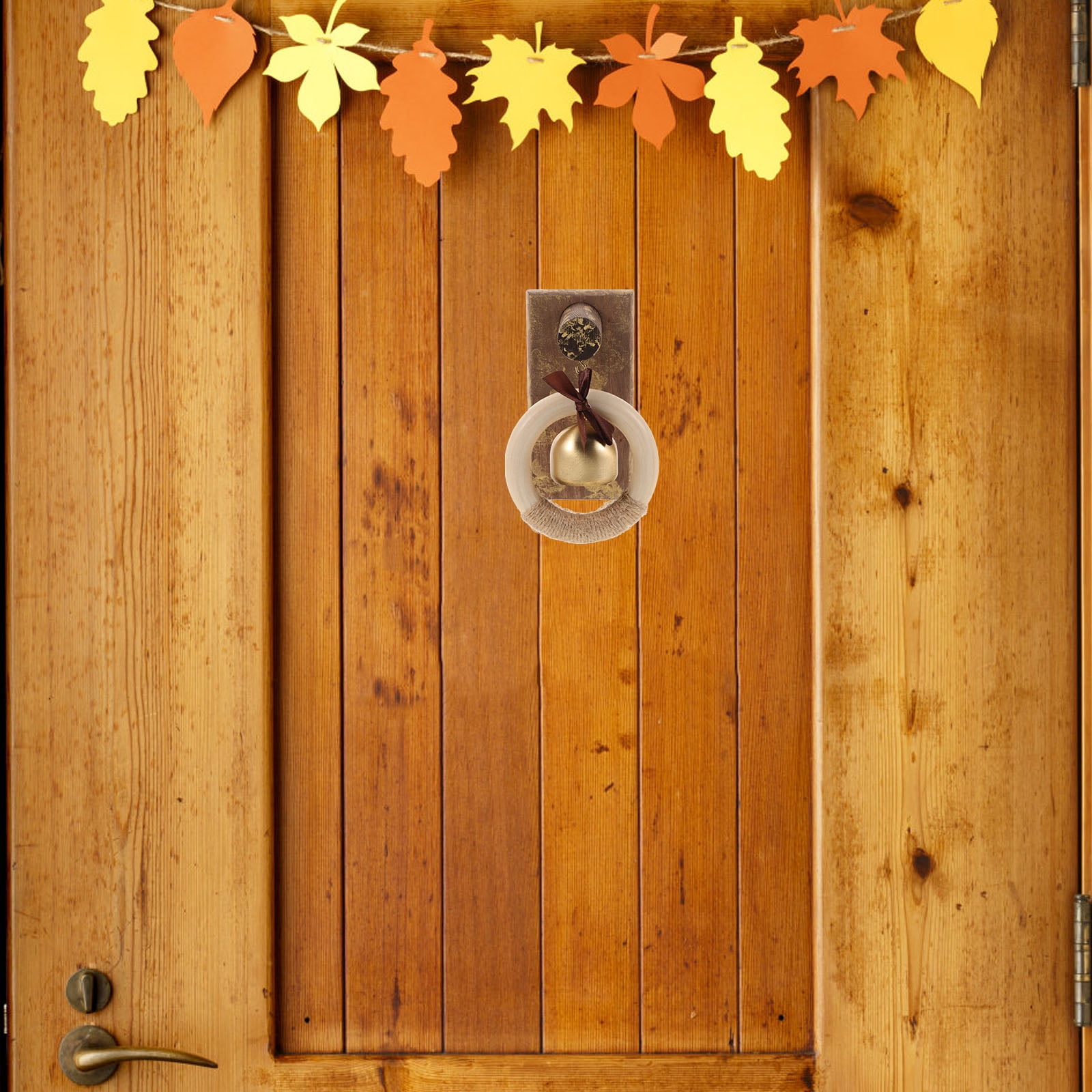 WHAMVOX Wooden Brass Doorbell Shopkeeper Bell for Door Opening Entrance Wood Doorbell Wind Chime Office Ornament - Image 8