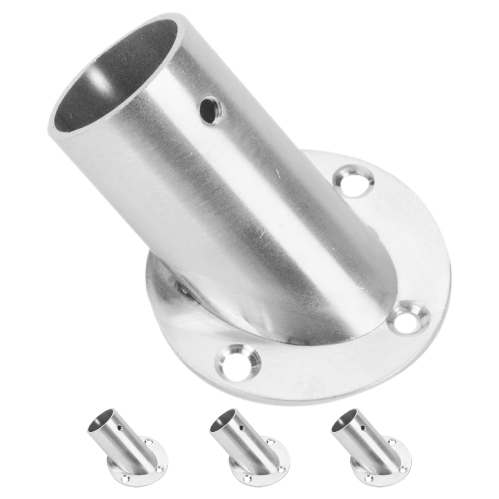 WHAMVOX 4 Pcs Closet Rod Brackets Angled Clothes Rail 6.60X5.20X5.20CM Silver - Image 1