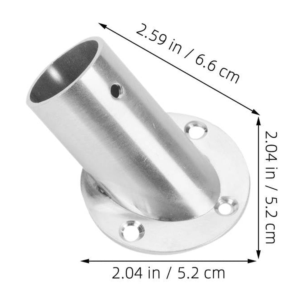 WHAMVOX 4 Pcs Closet Rod Brackets Angled Clothes Rail 6.60X5.20X5.20CM Silver - Image 2