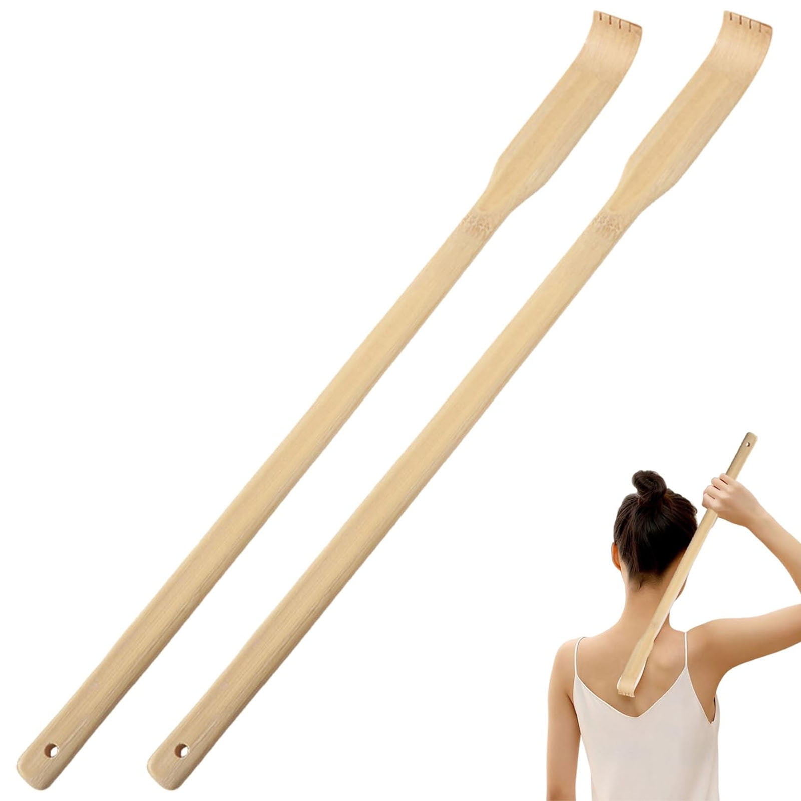 Darzheoy Bamboo Back Scratcher for Adults, Back Scratcher Massage Tool, Back Scratcher Rake Itching Relief Body Relaxation Massager Multicolor - Image 1