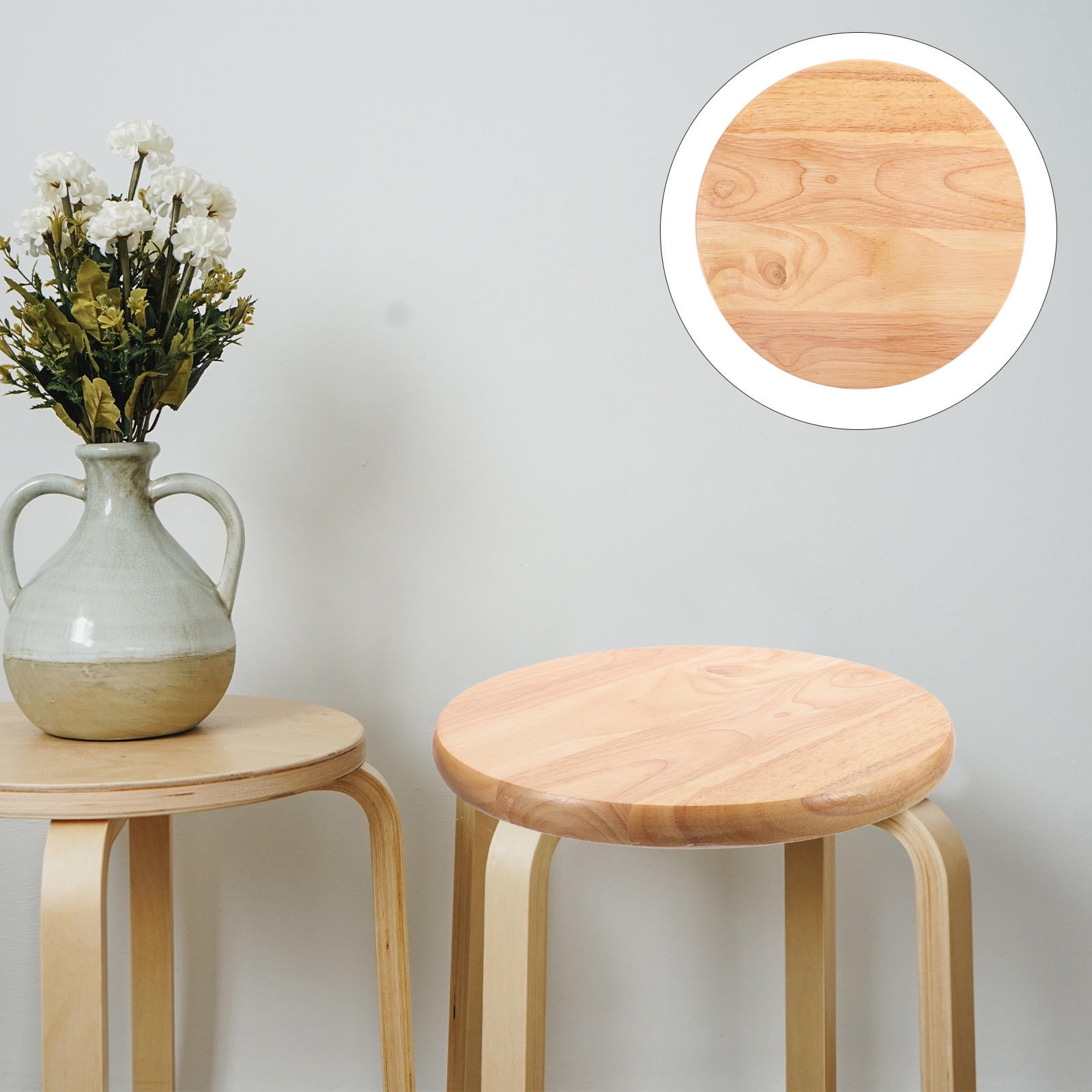 WHAMVOX Beige Wooden Bar Stool Replacement Seat for Daily Use Easy to Clean Home Decor 14.0 Inches - Image 7
