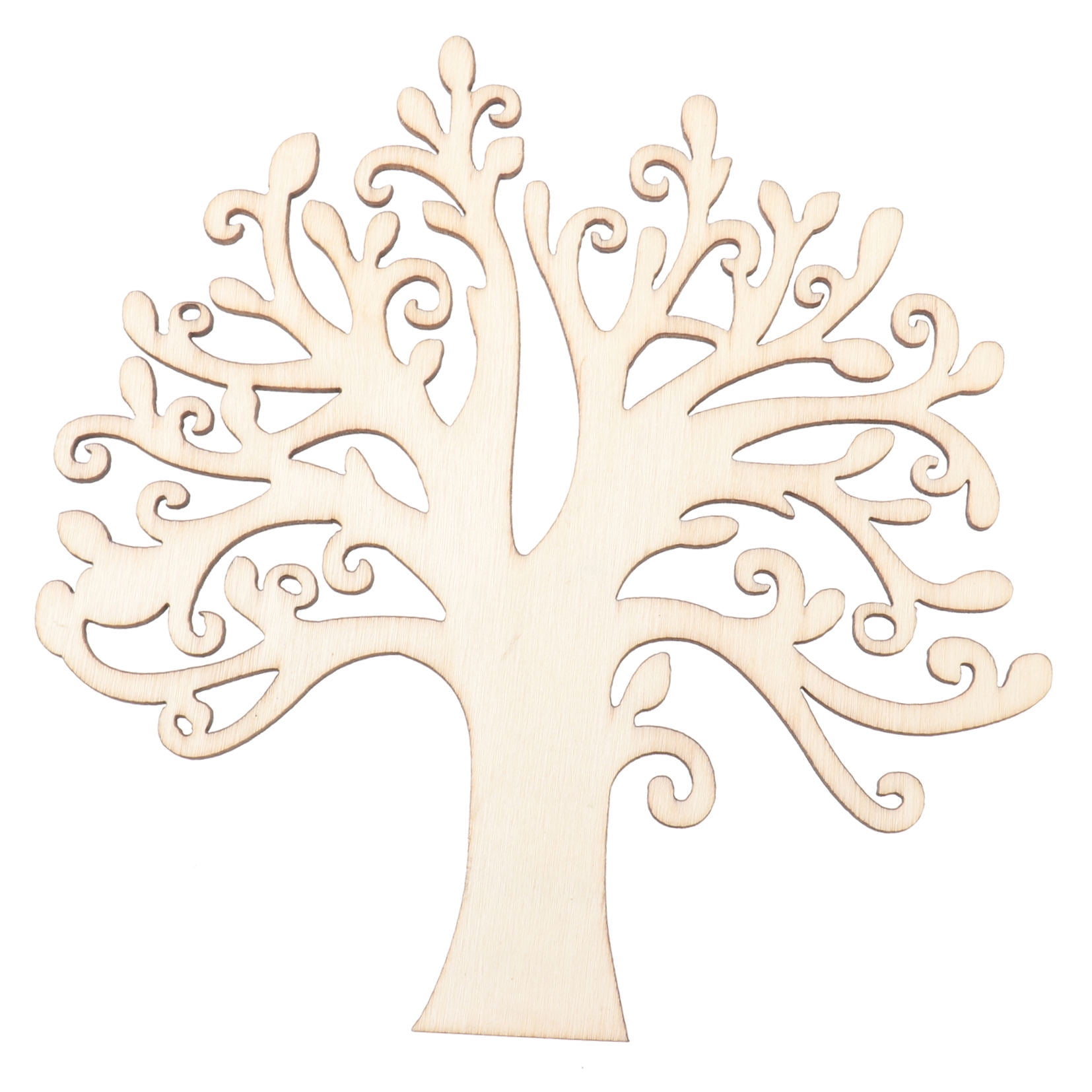 10pcs Family Tree Cutouts Craft, Unfinished Wood Tree Slices DIY Ornaments Decorative Hanging Wooden Chips for Wedding Party Crafts 4.9in - Image 4