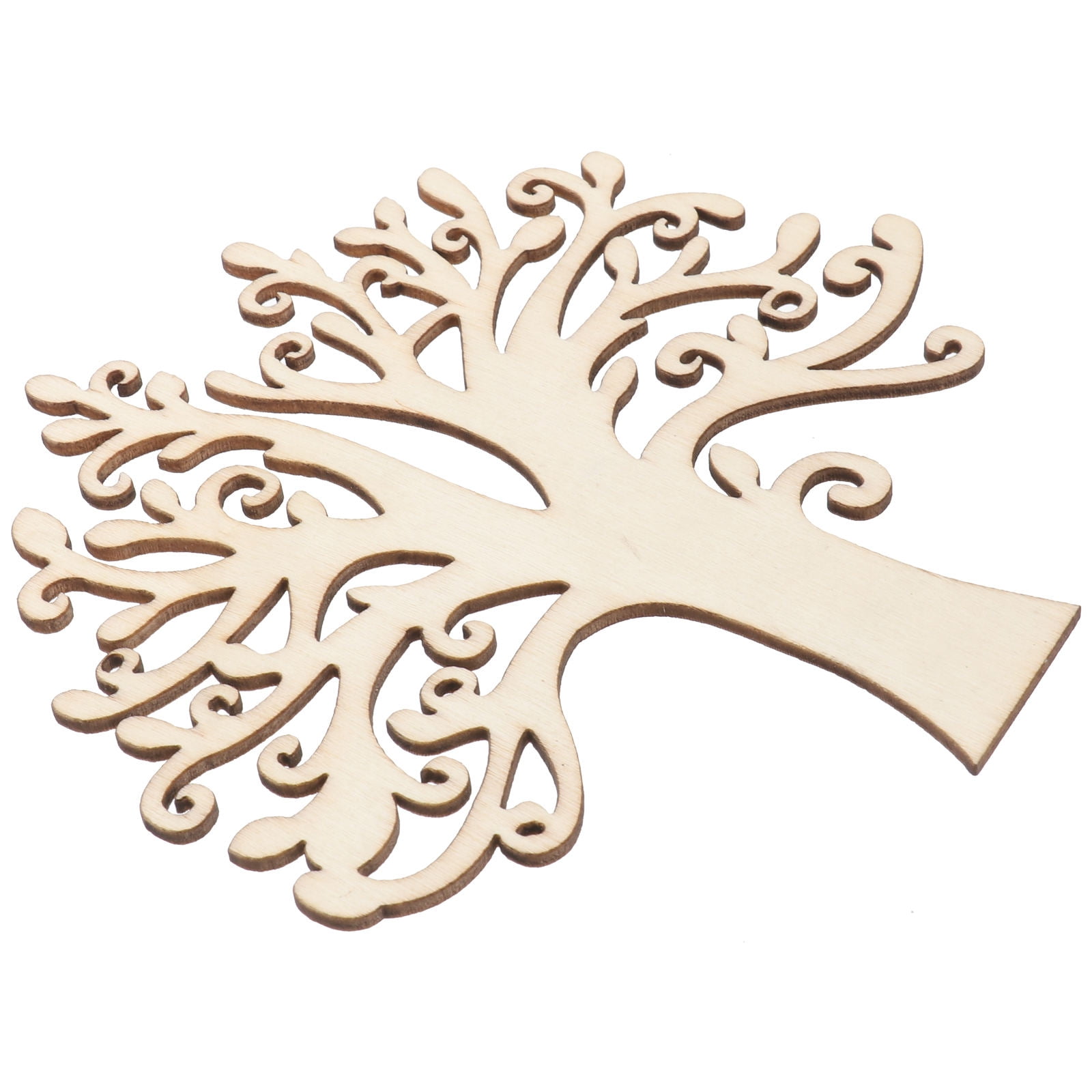 10pcs Family Tree Cutouts Craft, Unfinished Wood Tree Slices DIY Ornaments Decorative Hanging Wooden Chips for Wedding Party Crafts 4.9in - Image 6