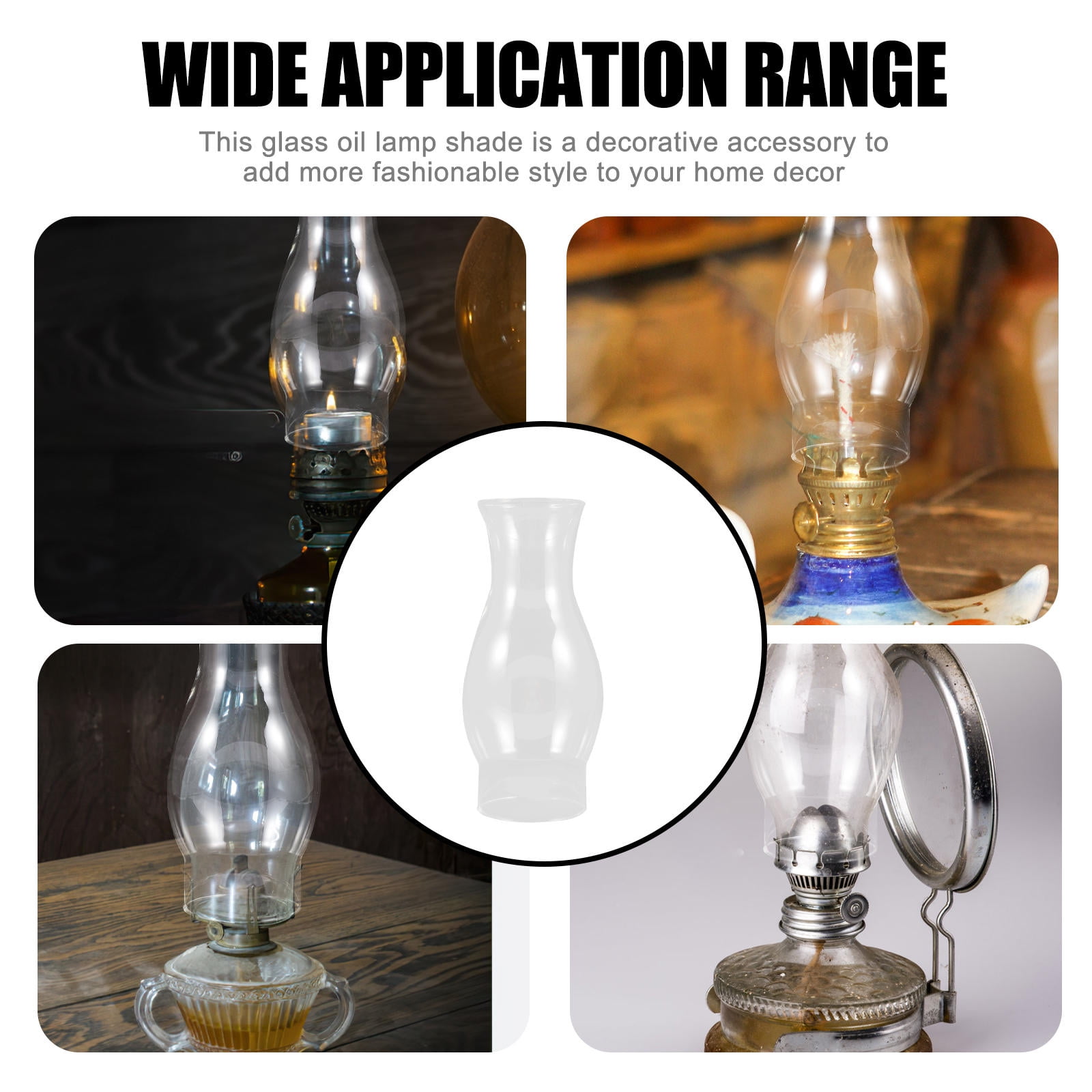 WHAMVOX Transparent Replacement Globe for Kerosene Lamp Shade, Light Cover for Oil Lamps - Image 6
