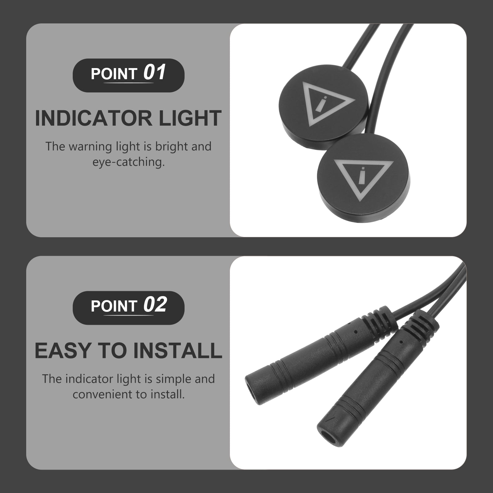WHAMVOX Car Mirror Sensor Light Indicators Side for Black - Image 2