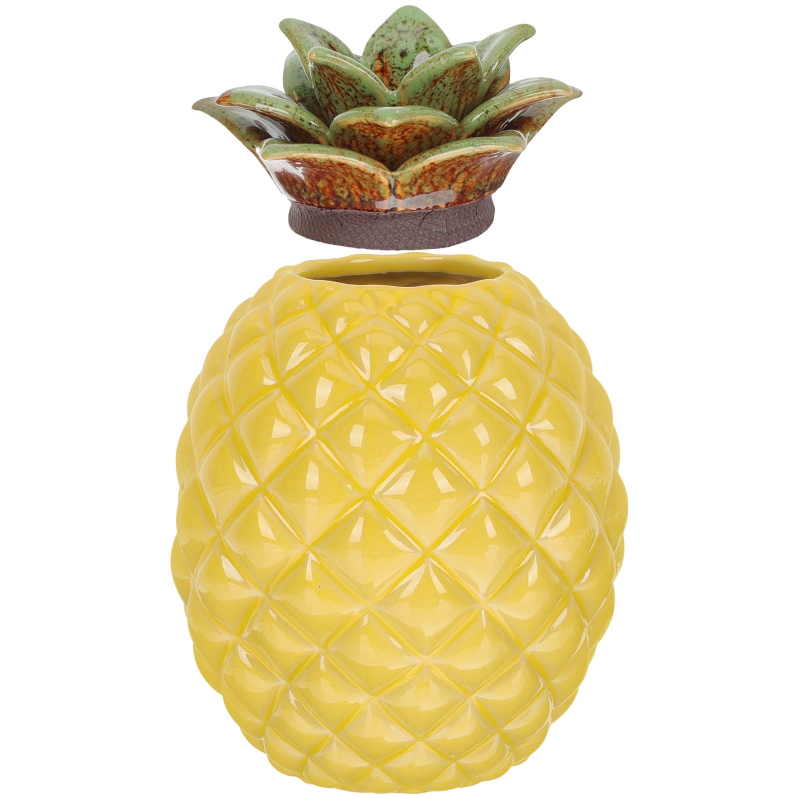 WHAMVOX Yellow Pineapple Tea Cookie Jar Storage Container for Fruit and Travel Kitchen Use - Image 1
