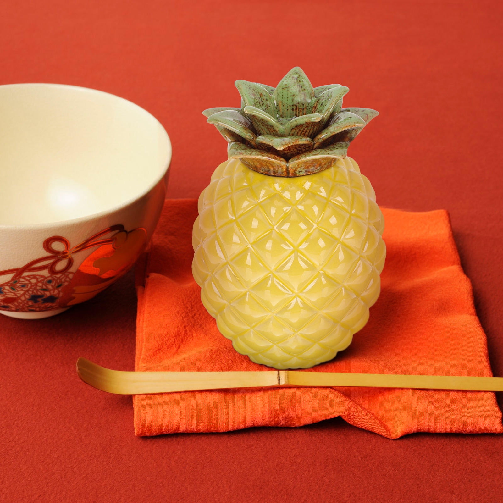 WHAMVOX Yellow Pineapple Tea Cookie Jar Storage Container for Fruit and Travel Kitchen Use - Image 3