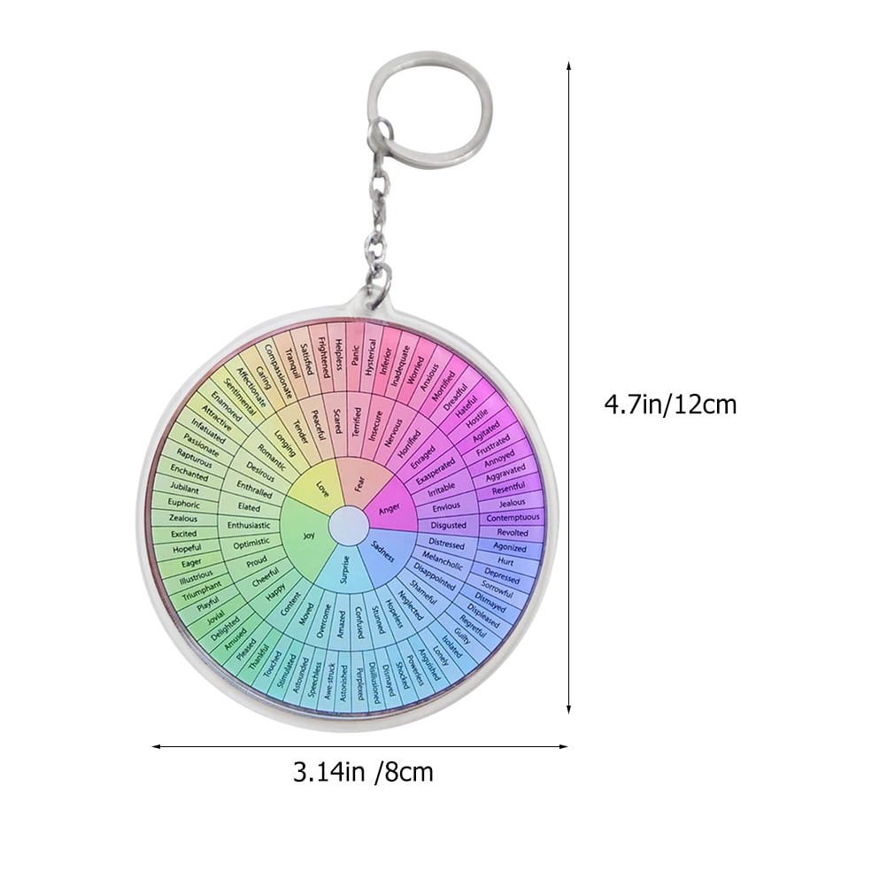 WHAMVOX 2-Pack Metal Hanging Emotion Wheel Keychain Set, Decorative Key for Bags and Keys - Image 2
