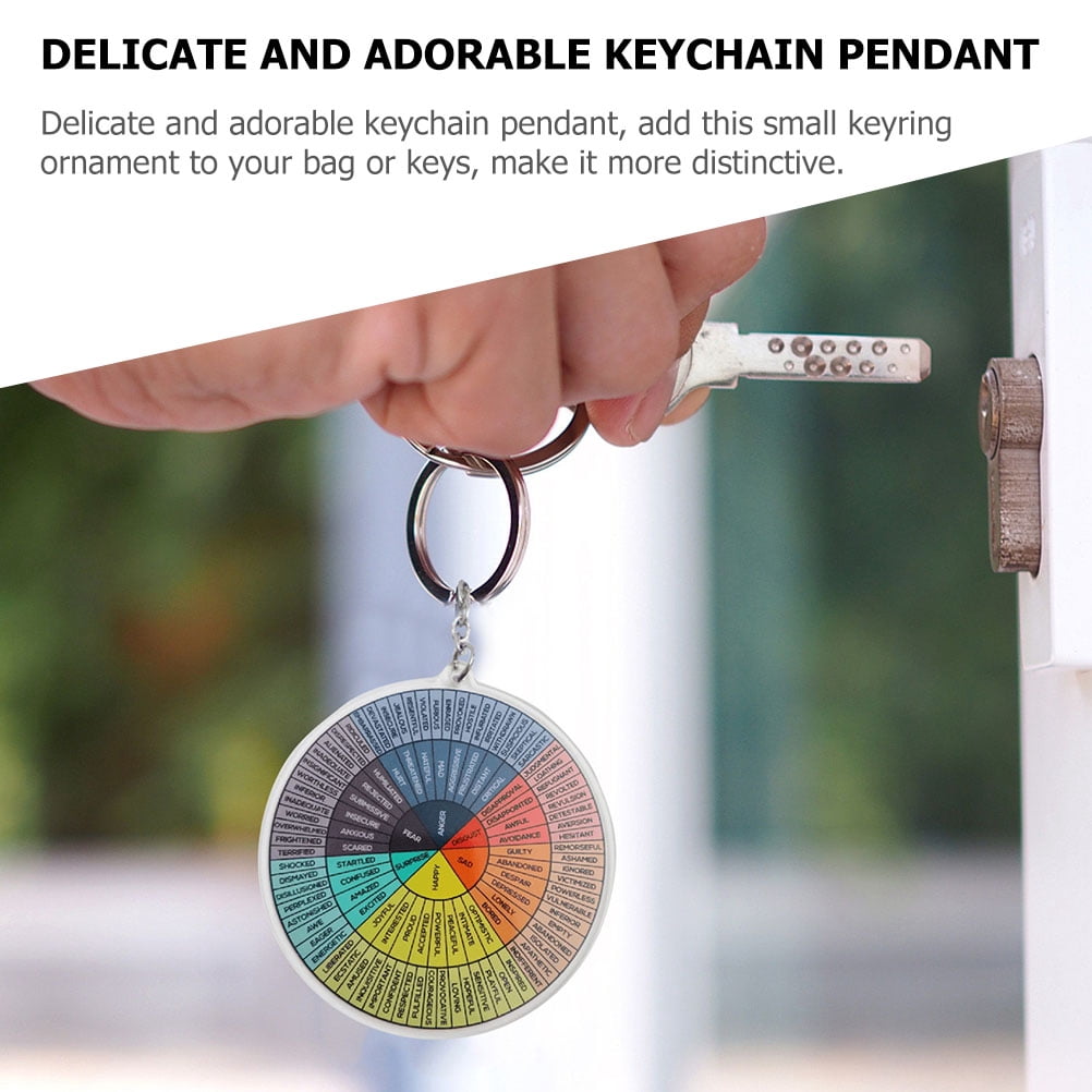 WHAMVOX 2-Pack Metal Hanging Emotion Wheel Keychain Set, Decorative Key for Bags and Keys - Image 8