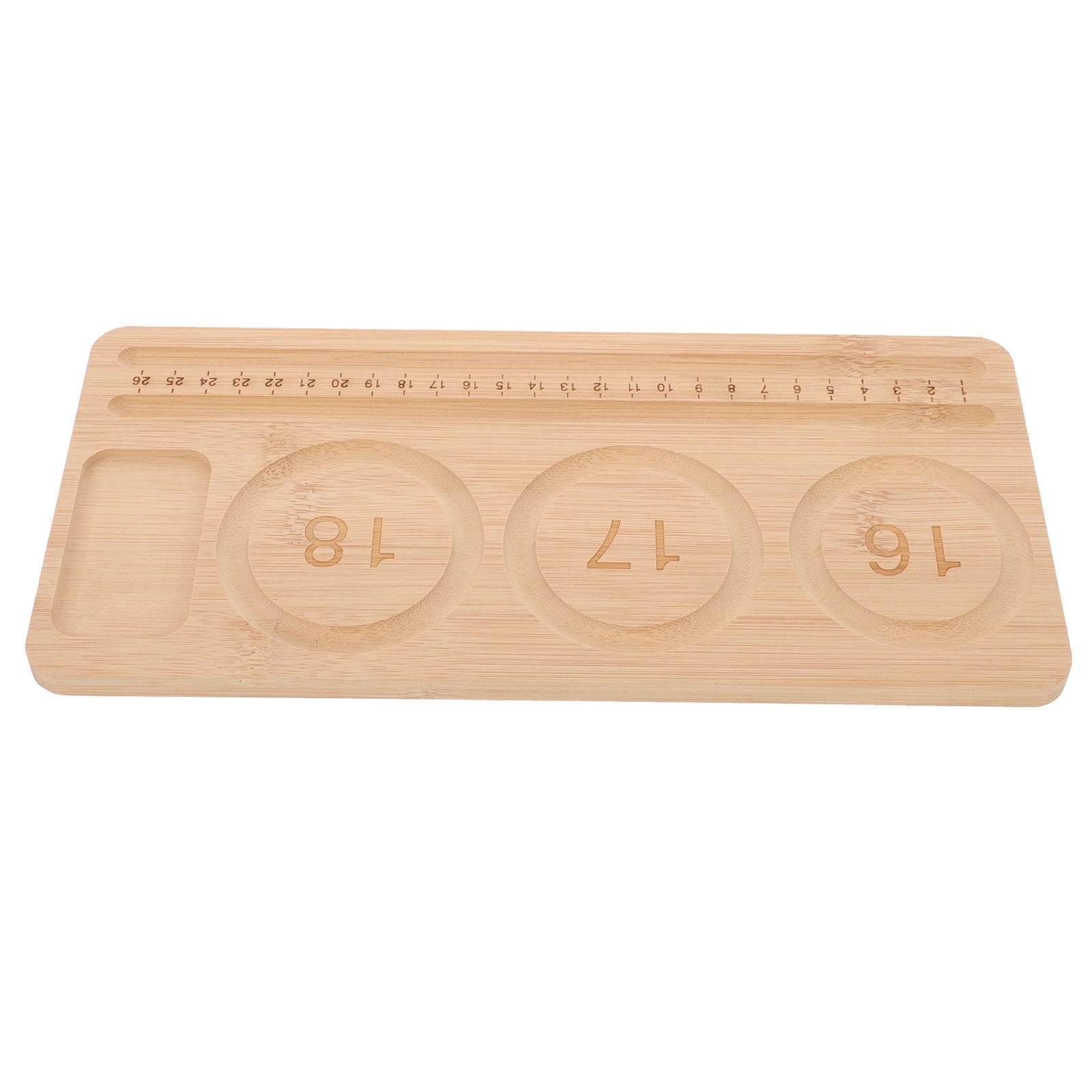 WHAMVOX Wooden Sorting Tray Bracelet Helper to Put on Beading Board Child Travel Brown - Image 1