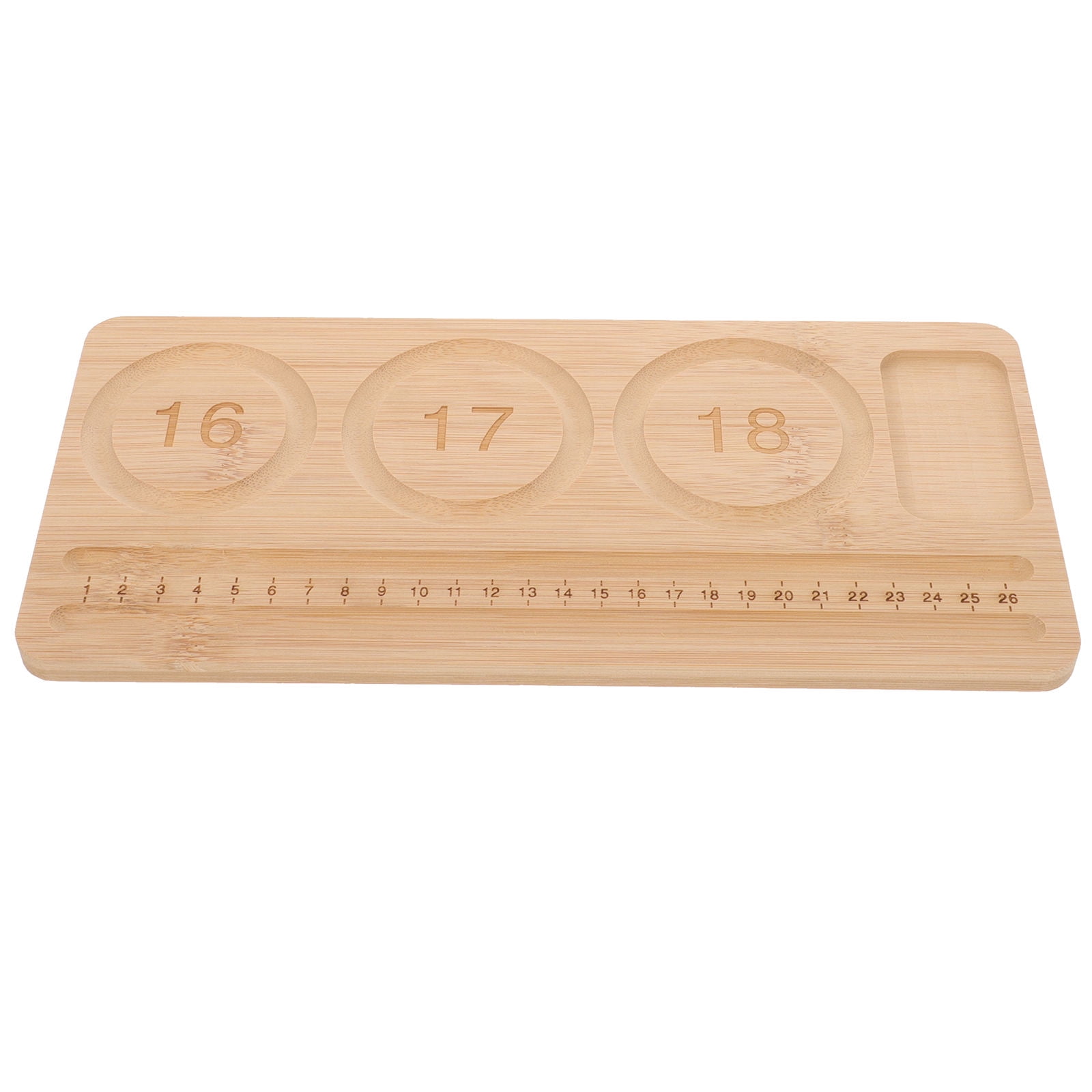 WHAMVOX Wooden Sorting Tray Bracelet Helper to Put on Beading Board Child Travel Brown - Image 3
