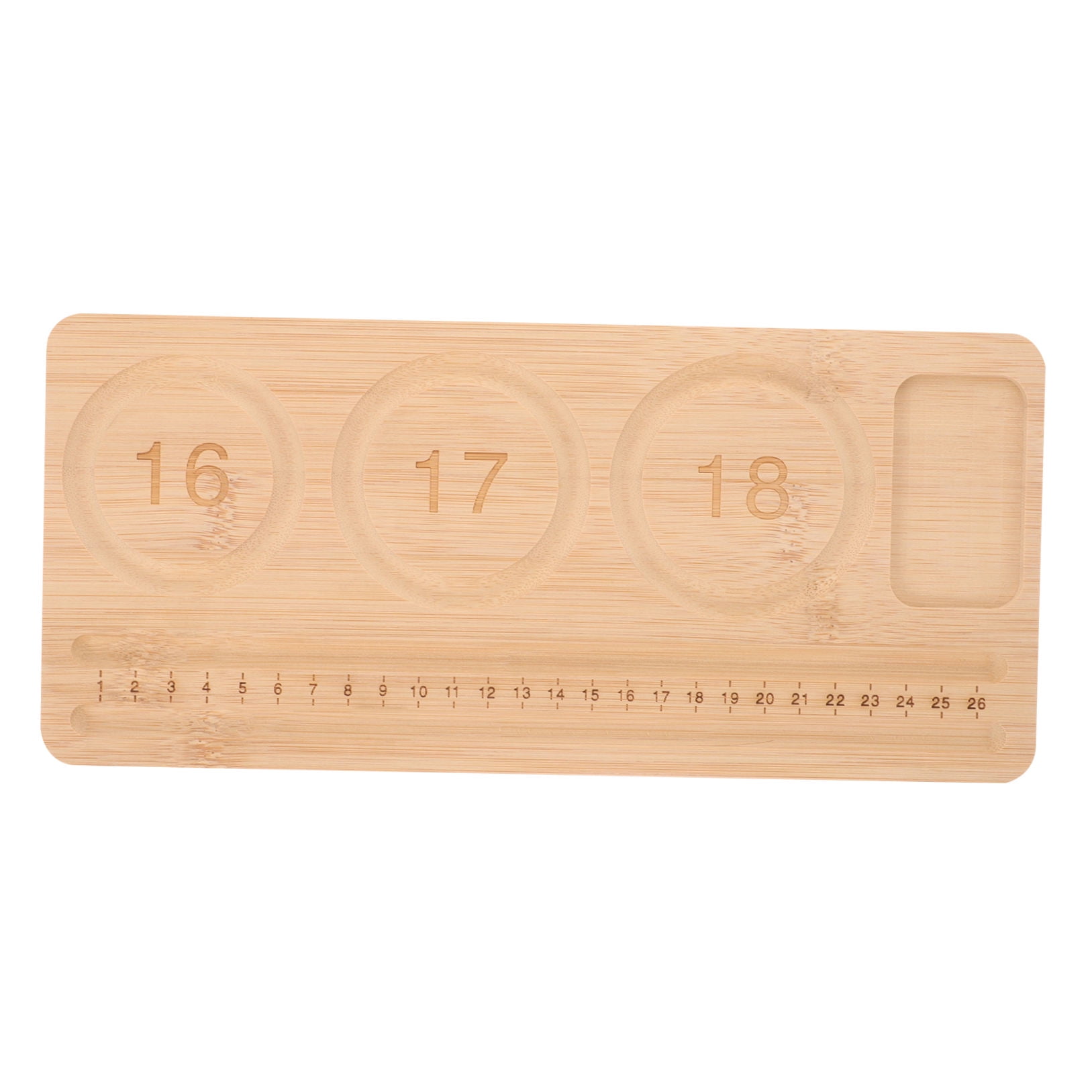 WHAMVOX Wooden Sorting Tray Bracelet Helper to Put on Beading Board Child Travel Brown - Image 4