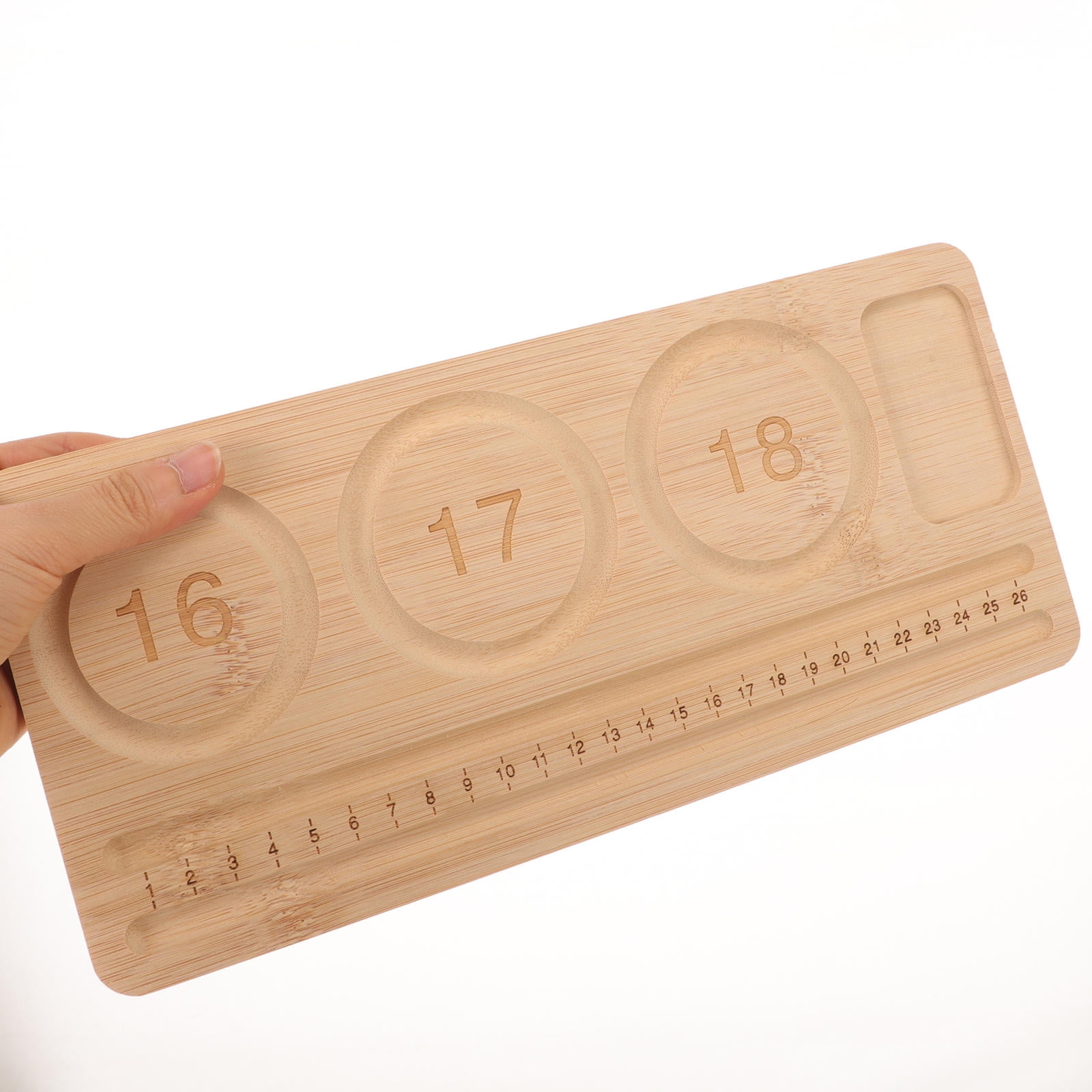 WHAMVOX Wooden Sorting Tray Bracelet Helper to Put on Beading Board Child Travel Brown - Image 7