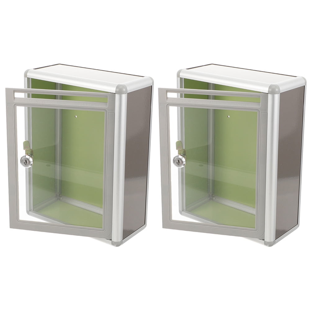 WHAMVOX 2 Pcs Modern Mailbox Wall Mount Transparent Office - Image 1