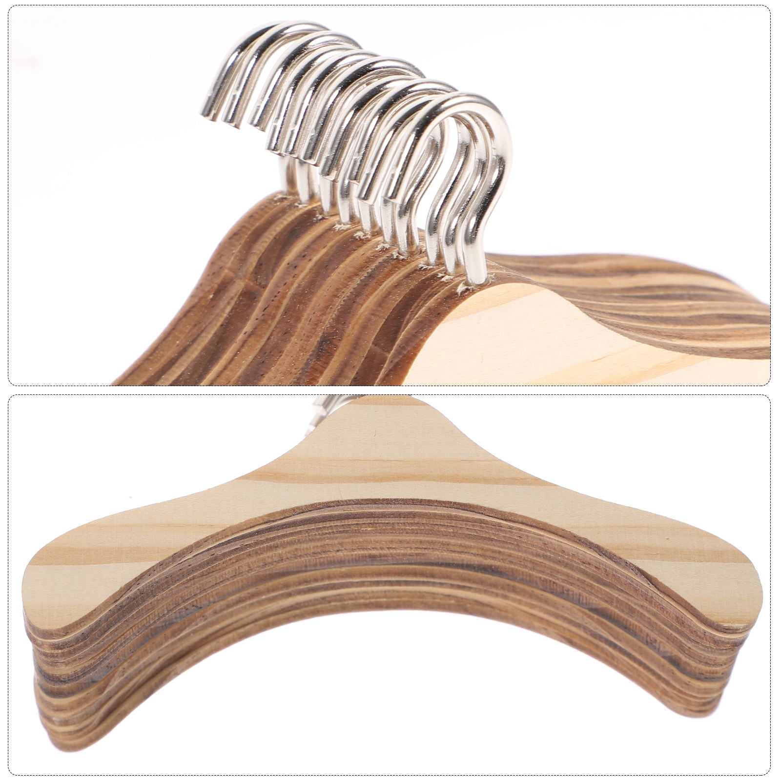 WHAMVOX 10 Pcs Mini Wooden Clothes Rack Hangers Clothing Kids Toys Baby - Image 8