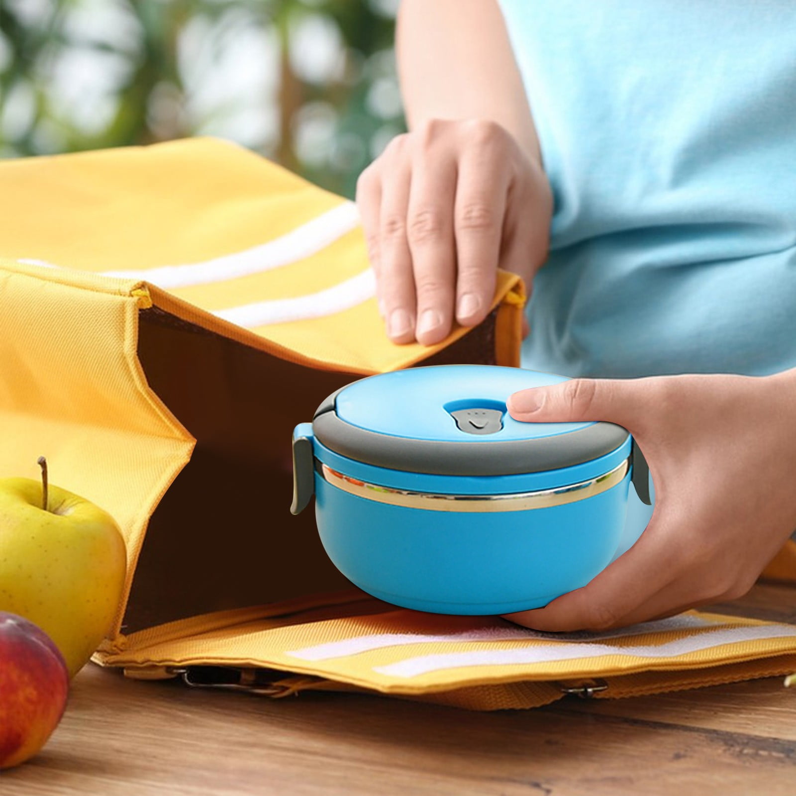 Darzheoy Lunch Box Containers for Hot Food, Portable Lunch Box Stainless Steel Insulated Food Storage Container for Outdoor Camping Picnic Blue - Image 6