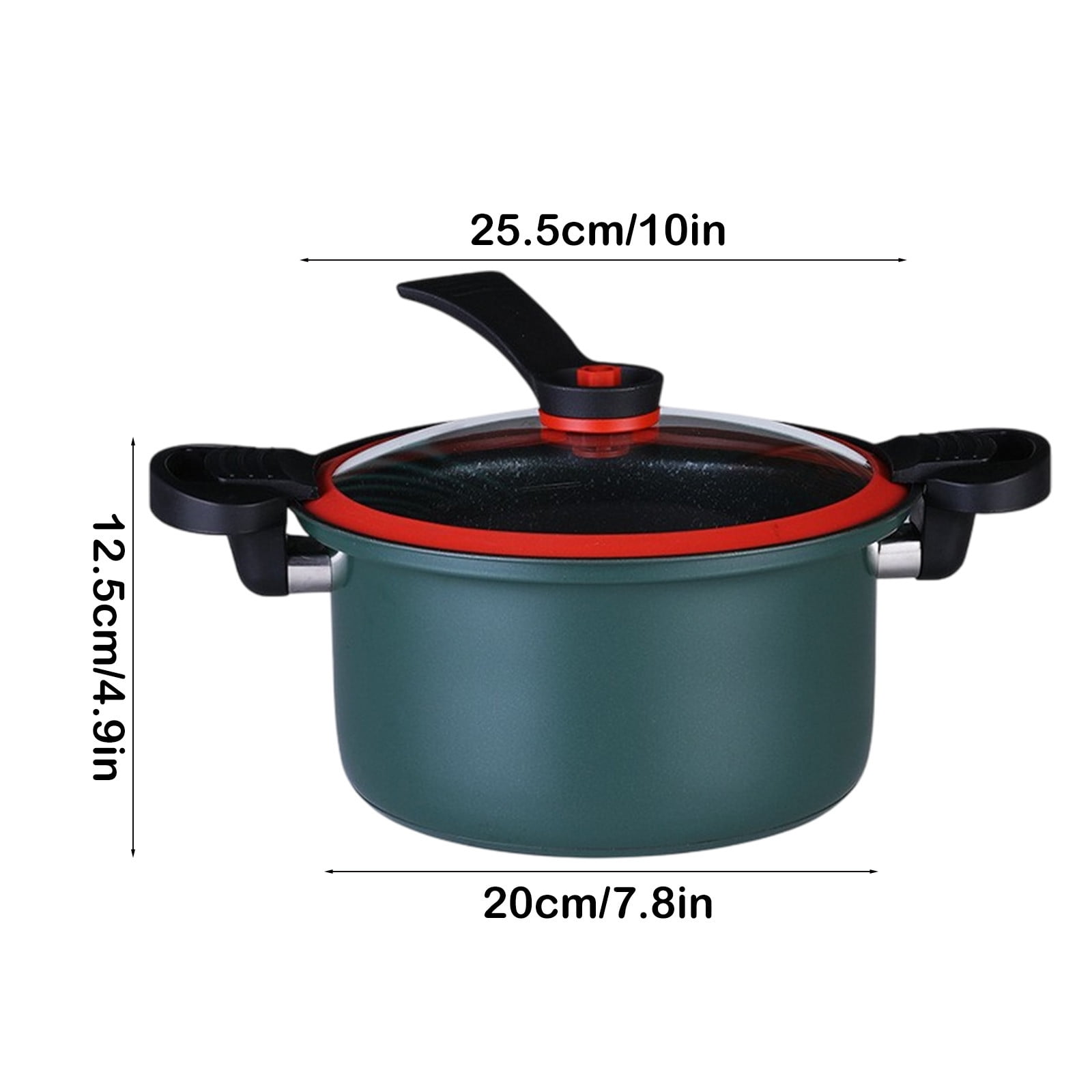 Darzheoy Nonstick Ceramic Coated Sauce Pan with Lid, Crock Pot with Twist & Lock Handles, Micro Pressure Cooker Versatile Cookware for Stovetops, Easy to Clean Green - Image 2