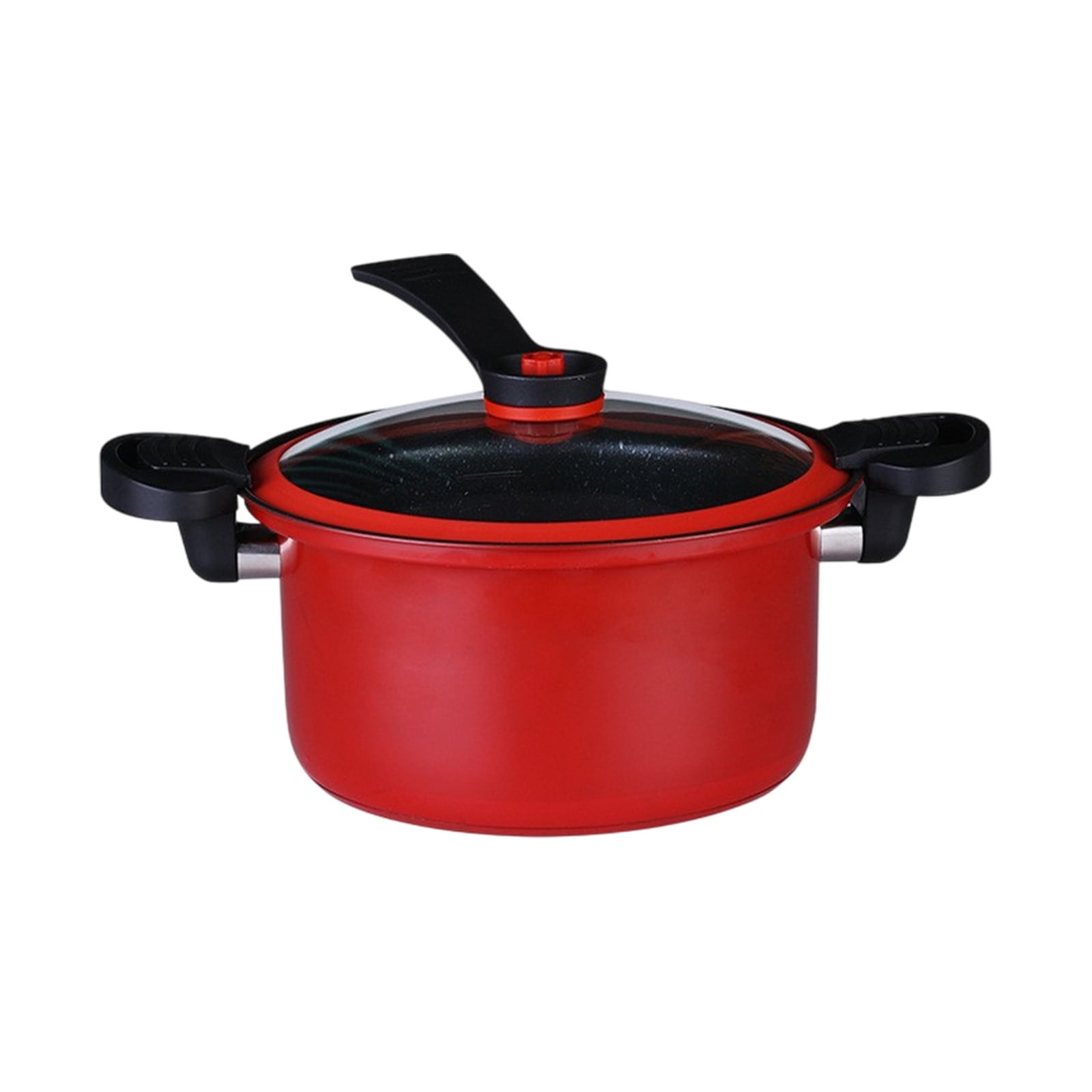 Darzheoy Nonstick Ceramic Coated Sauce Pan with Lid, Crock Pot with Twist & Lock Handles, Micro Pressure Cooker Versatile Cookware for Stovetops, Easy to Clean Red - Image 1