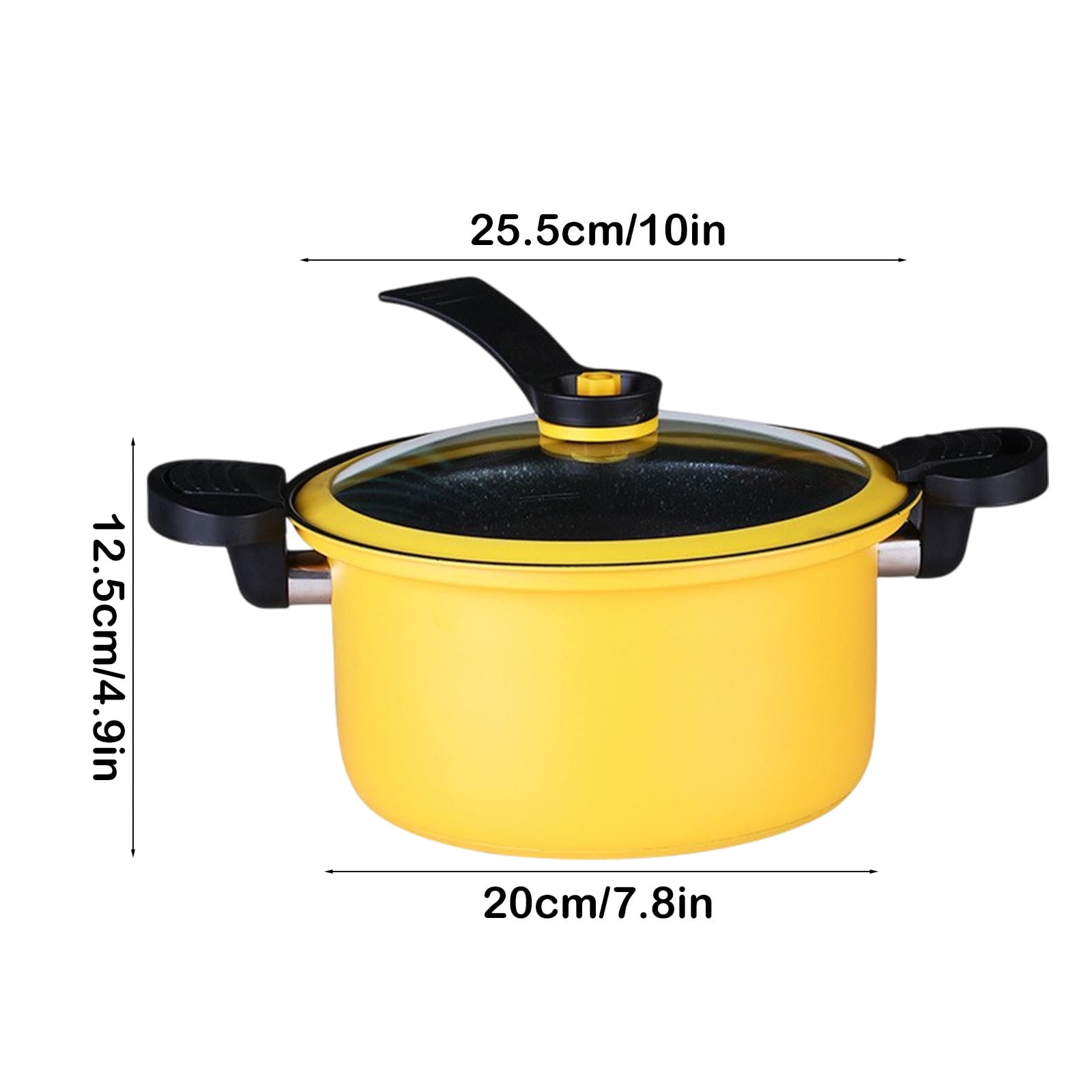 Darzheoy Nonstick Ceramic Coated Sauce Pan with Lid, Crock Pot with Twist & Lock Handles, Micro Pressure Cooker Versatile Cookware for Stovetops, Easy to Clean Yellow - Image 2