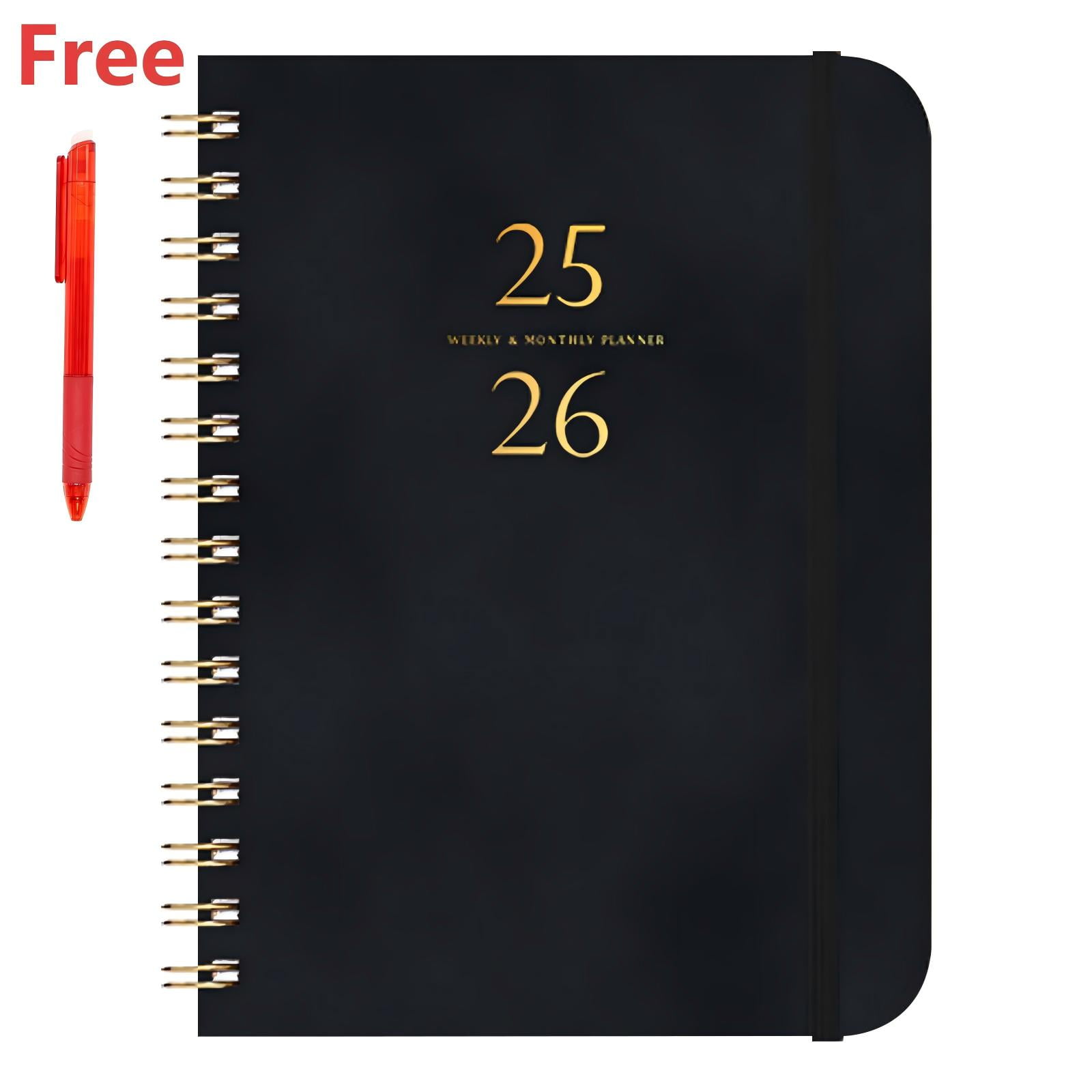 Darzheoy 2025-2026 Planner, Academic Planner 2025-2026 from July 2025, June 2026, Weekly & Monthly Planner Spiral Bound with 12 Monthly Tabs Black - Image 1