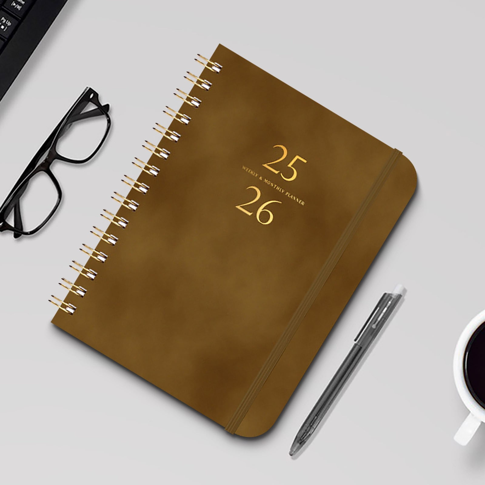 Darzheoy 2025-2026 Planner, Academic Planner 2025-2026 from July 2025, June 2026, Weekly & Monthly Planner Spiral Bound with 12 Monthly Tabs Brown - Image 3