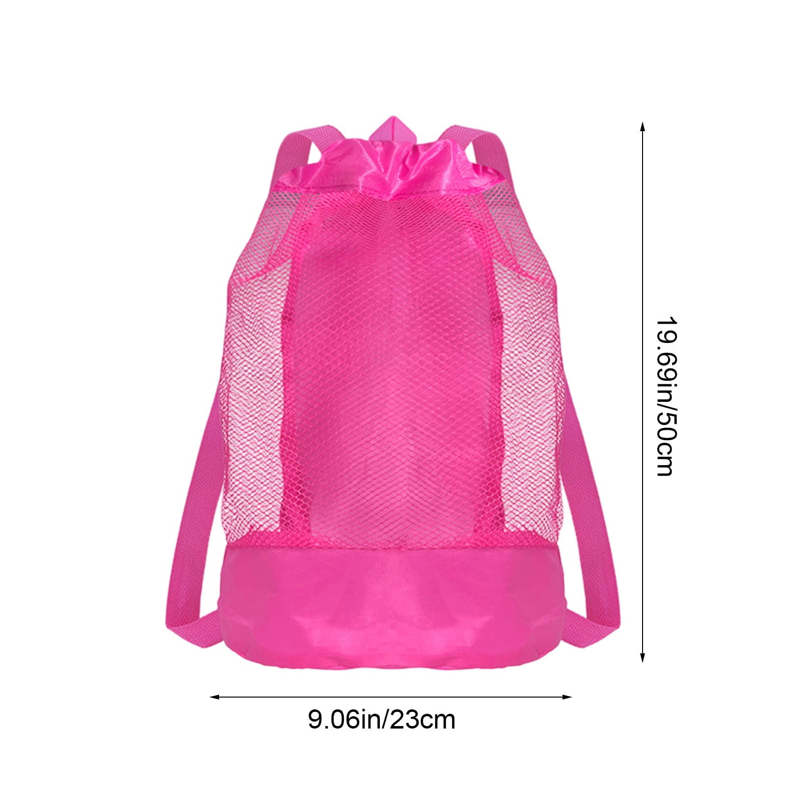 Darzheoy Swim Bag Mesh Drawstring Backpack Beach Backpack for Swimming, Gym, and Workout Gear Hot Pink - Image 2