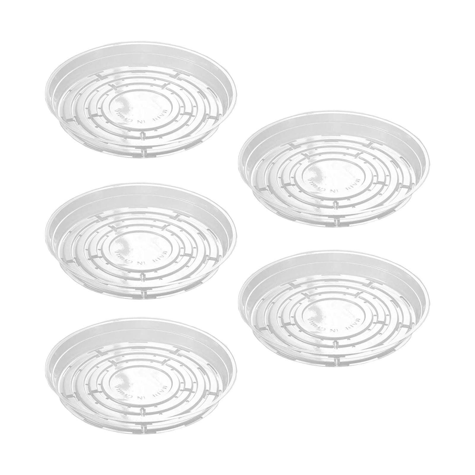 Darzheoy 5 Pack Clear Plastic Plant Saucers Drip Trays Plant Plate Dish for Indoor Planters Flower Pots, 10 inch B - Image 1
