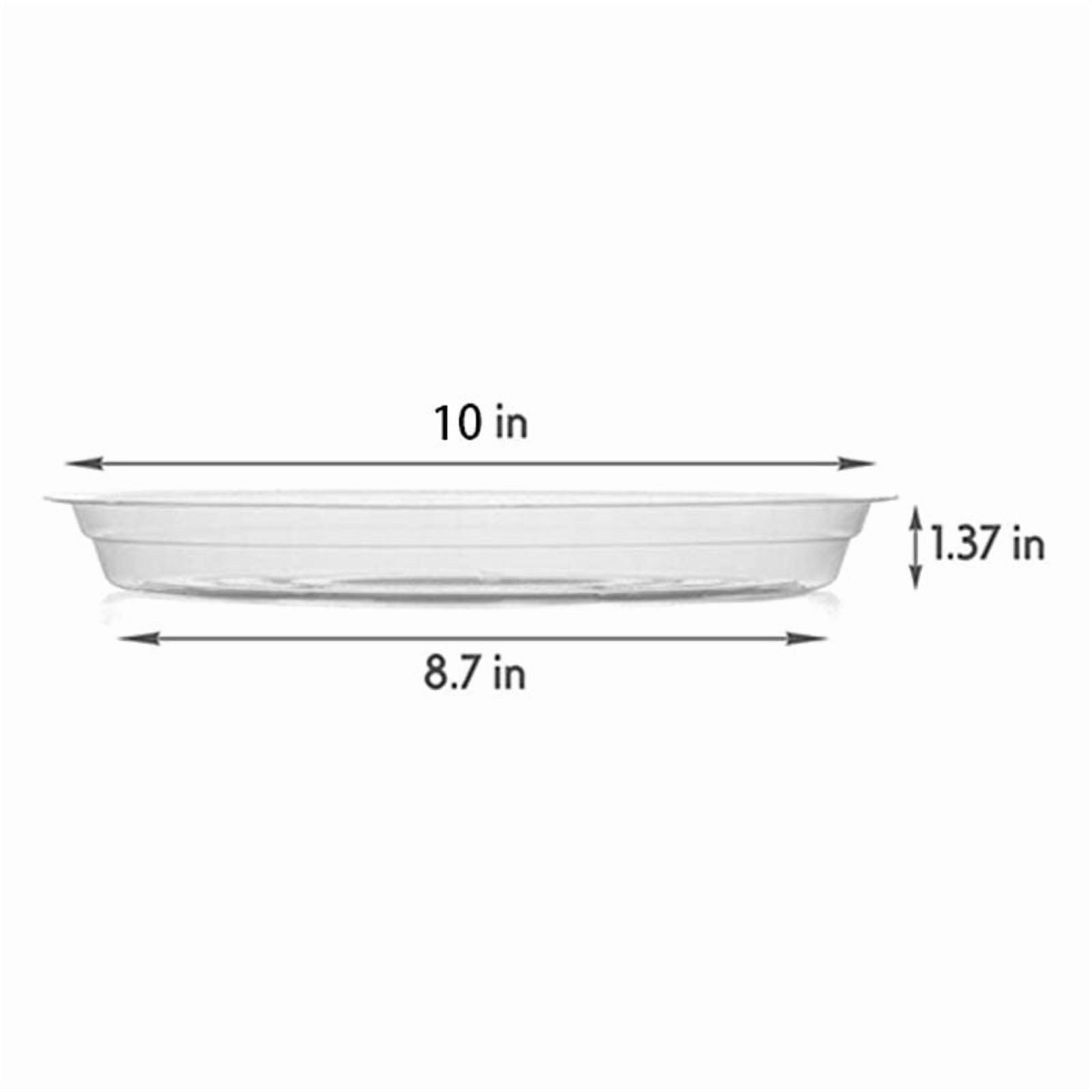 Darzheoy 5 Pack Clear Plastic Plant Saucers Drip Trays Plant Plate Dish for Indoor Planters Flower Pots, 10 inch B - Image 2