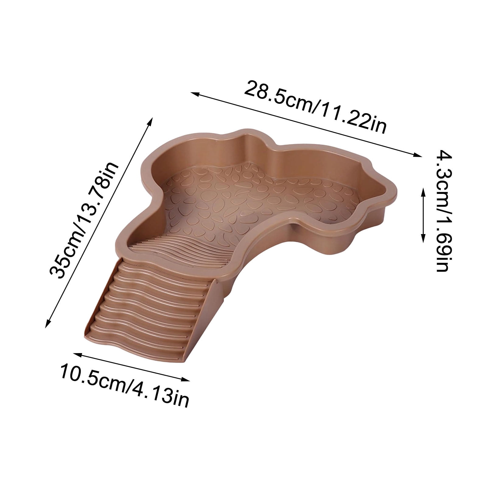 Darzheoy Reptile Bathing Pool Turtle Bath Amphibians Accessories with Ramp Tortoise Feeder Lizards Habitat for Tortoise Scorpion Snake A - Image 3