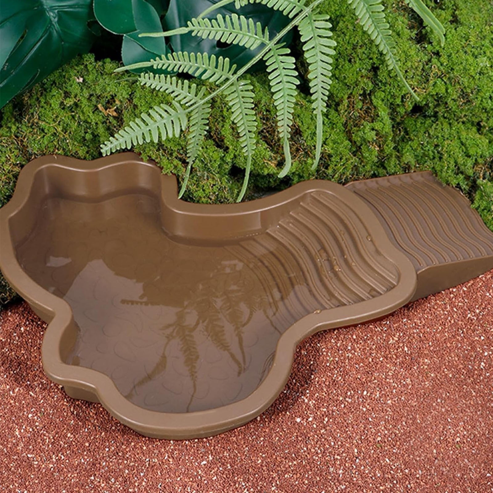 Darzheoy Reptile Bathing Pool Turtle Bath Amphibians Accessories with Ramp Tortoise Feeder Lizards Habitat for Tortoise Scorpion Snake A - Image 7