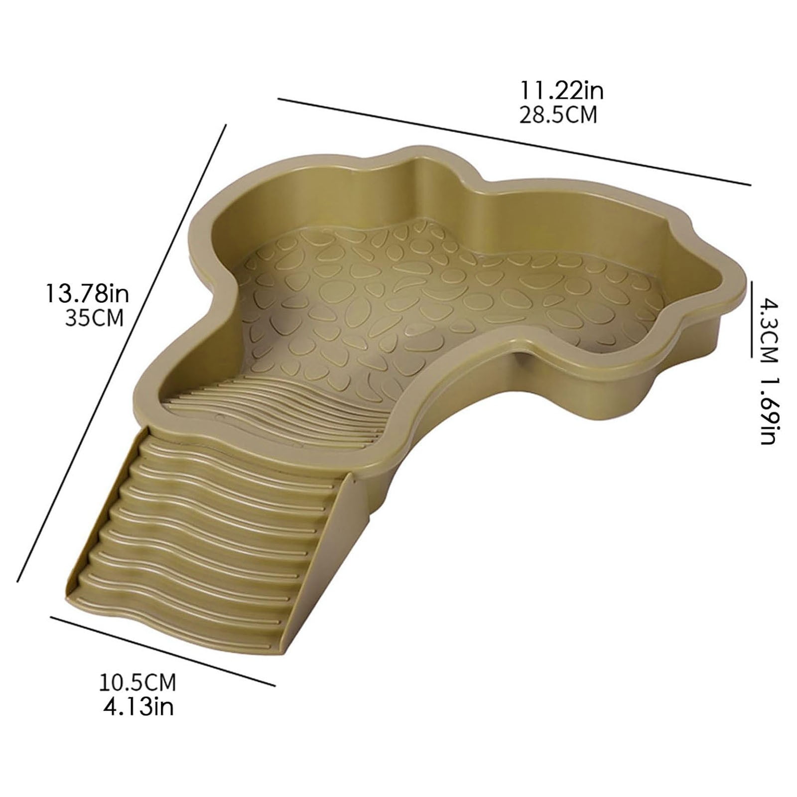 Darzheoy Reptile Bathing Pool Turtle Bath Amphibians Accessories with Ramp Tortoise Feeder Lizards Habitat for Tortoise Scorpion Snake B - Image 3