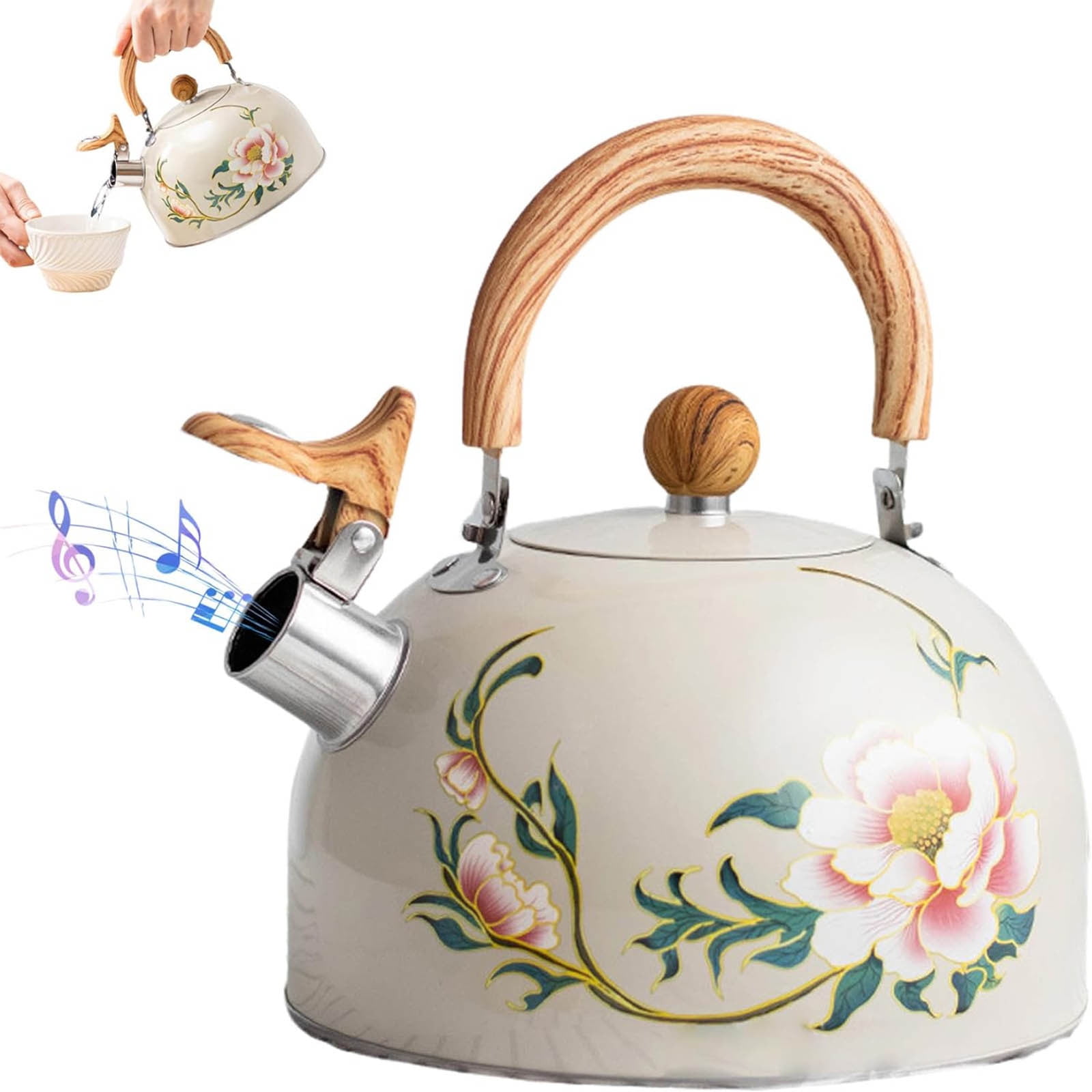 Darzheoy Whistling Tea Kettle for Stovetop, Stainless Steel Tea Pot Kettles, Rapid Boiling Teapot with Stay-Cool Ergonomic Handle, Perfect for Home & Kitchen Multicolor - Image 1