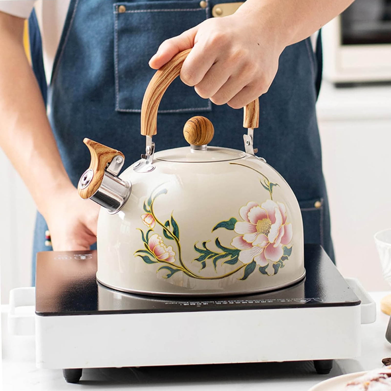 Darzheoy Whistling Tea Kettle for Stovetop, Stainless Steel Tea Pot Kettles, Rapid Boiling Teapot with Stay-Cool Ergonomic Handle, Perfect for Home & Kitchen Multicolor - Image 5
