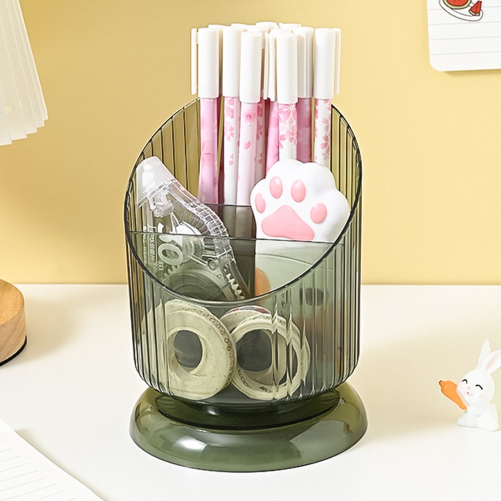 SKISUNO Makeup Brush Holder Pet Green Cylinder 1Set 6.09X4.52X4.52in - Image 2
